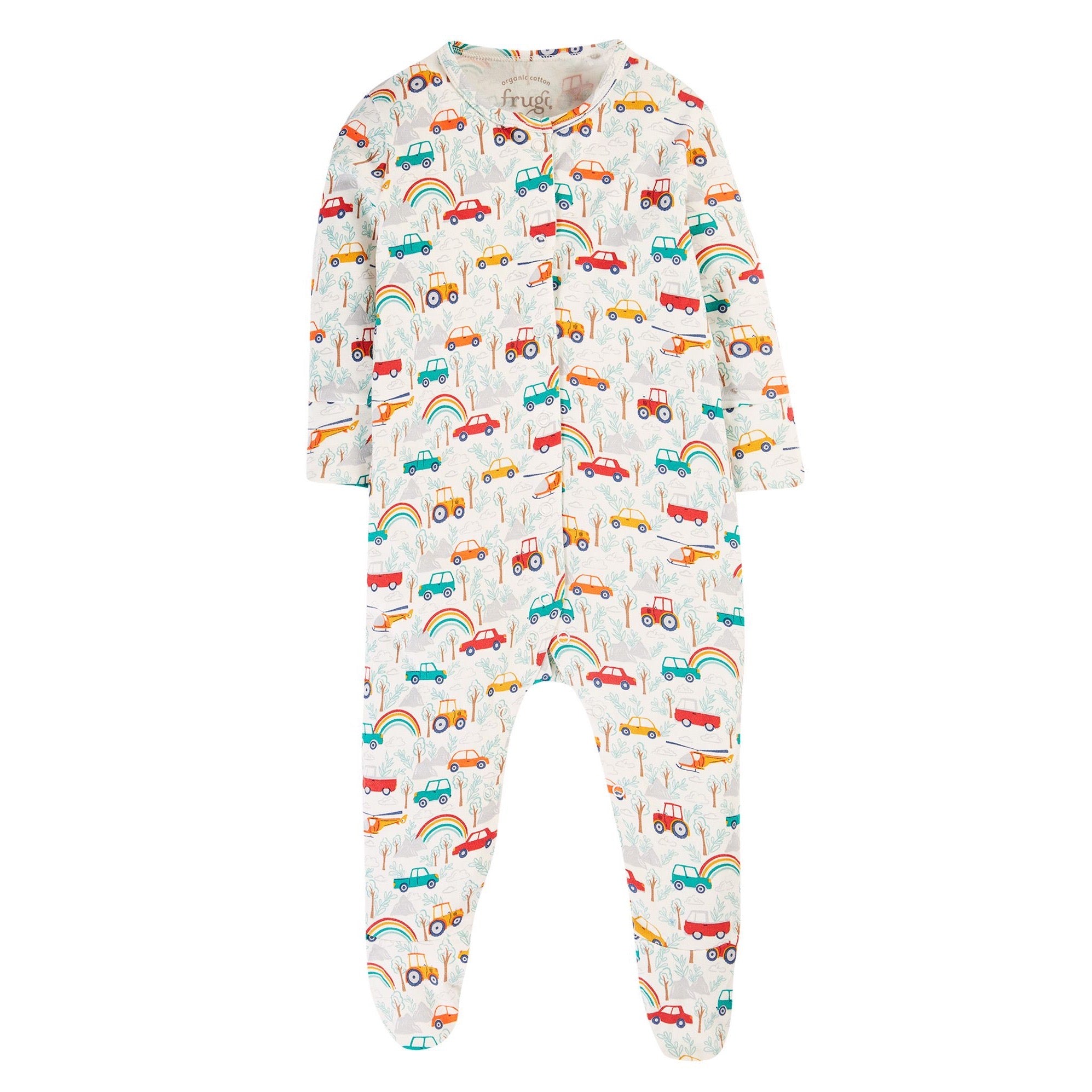 Frugi Lovely Babygrow 500078A4ltgo Lets Go Clothing NEWBORN / Multi,0-3M / Multi,3-6M / Multi,6-9M / Multi