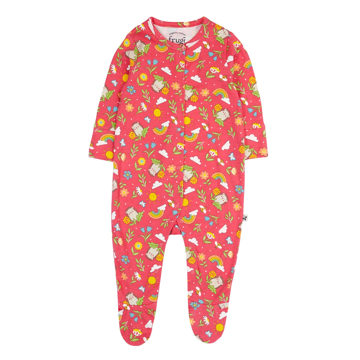 Frugi Lovely Babygrow 500078S6hmij Happy Hedgehogs Clothing NEWBORN / Pink,0-3M / Pink,3-6M / Pink,6-9M / Pink