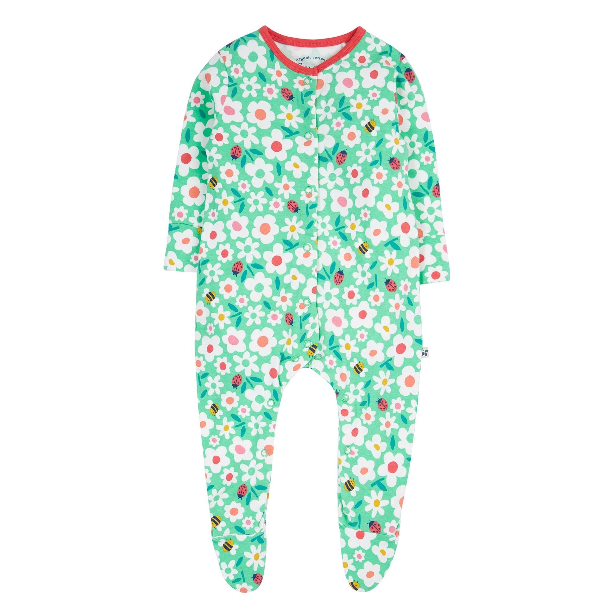 Frugi Lovely Babygrow Aqua Busy Bugs Clothing NEWBORN / Aqua,0-3M / Aqua,3-6M / Aqua,6-9M / Aqua