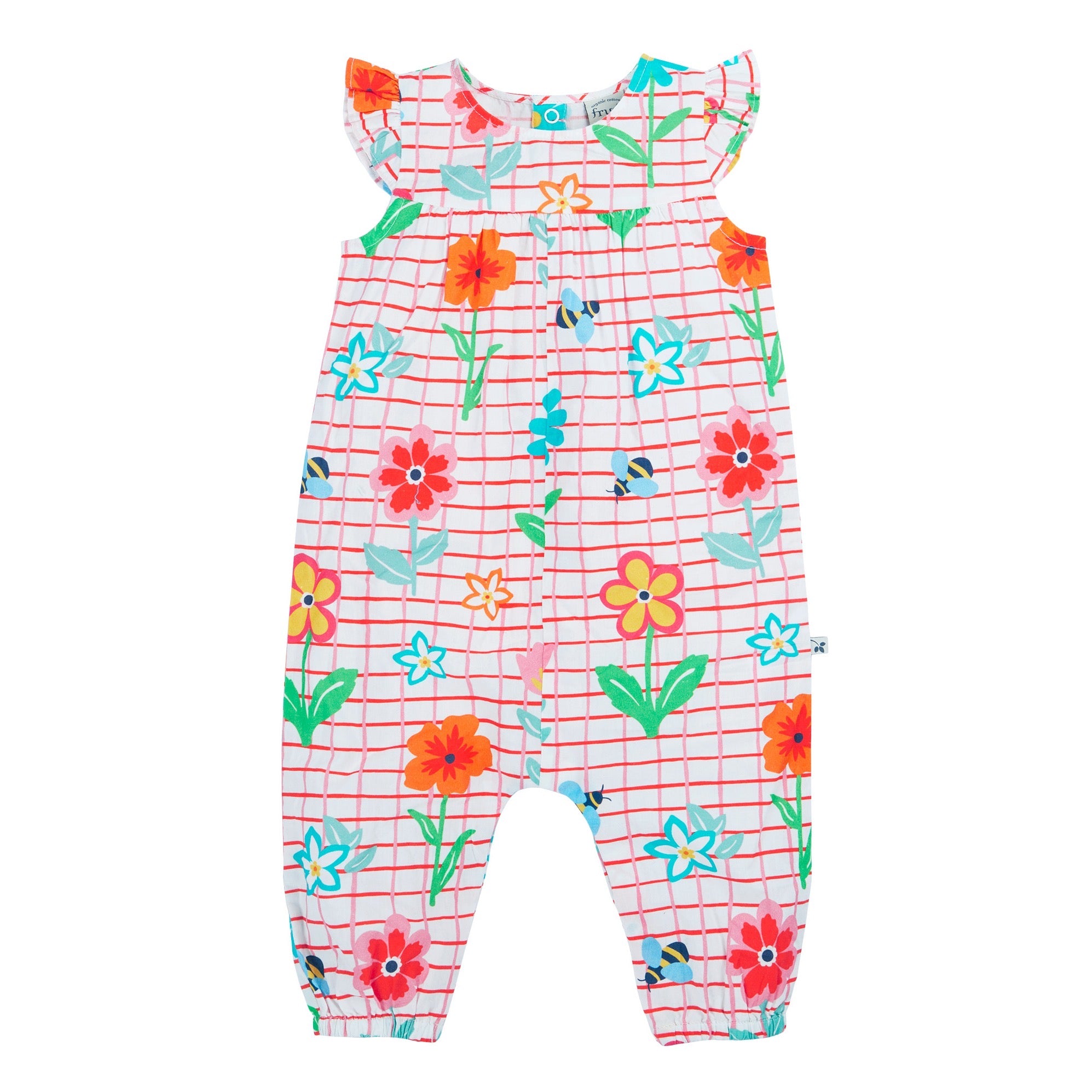 Frugi Lula Infant Playsuit Paint A Floral Clothing 0-3M / Multi,3-6M / Multi,6-9M / Multi,9-12M / Multi