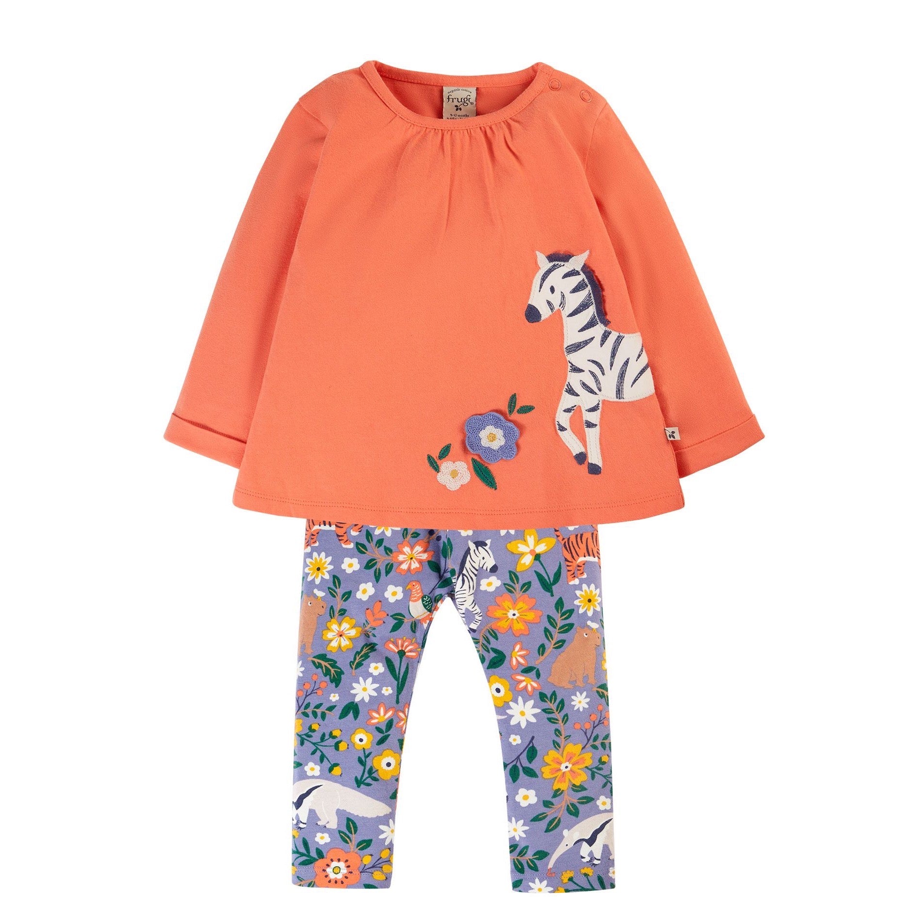 Frugi Opal Infant Outfit Rainforest Friends