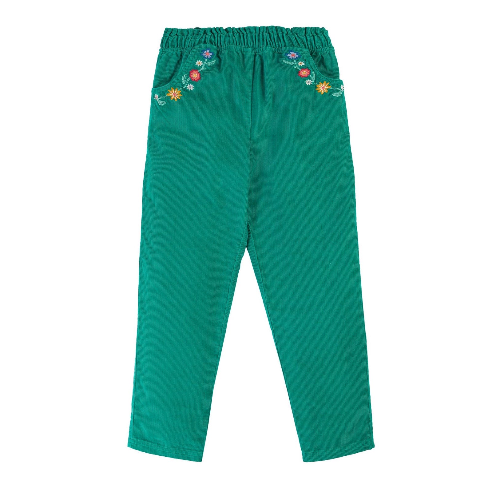 Frugi Paperbag Cord Trousers 500060A4igfl Iguana Flowers Clothing 2-3YRS / Green,3-4YRS / Green,4-5YRS / Green,5-6YRS / Green,6-7YRS / Green