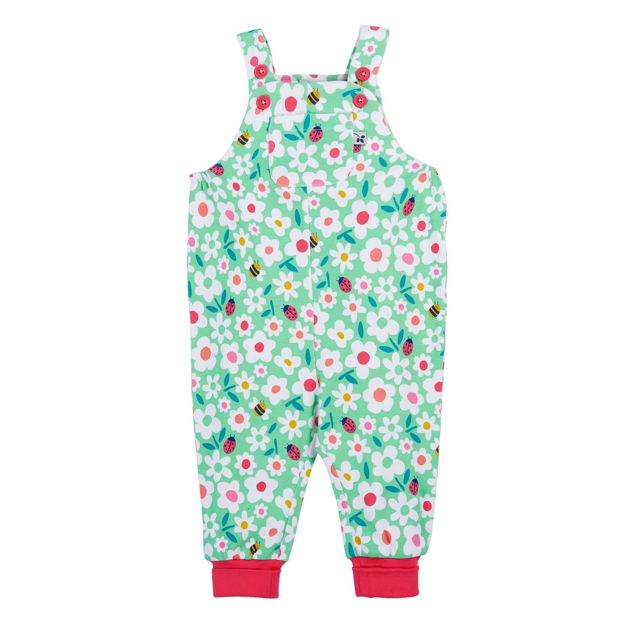 Frugi Parsnip Dungaree Aqua Busy Bugs Clothing 3-6M / Aqua,6-9M / Aqua,9-12M / Aqua,12-18M / Aqua