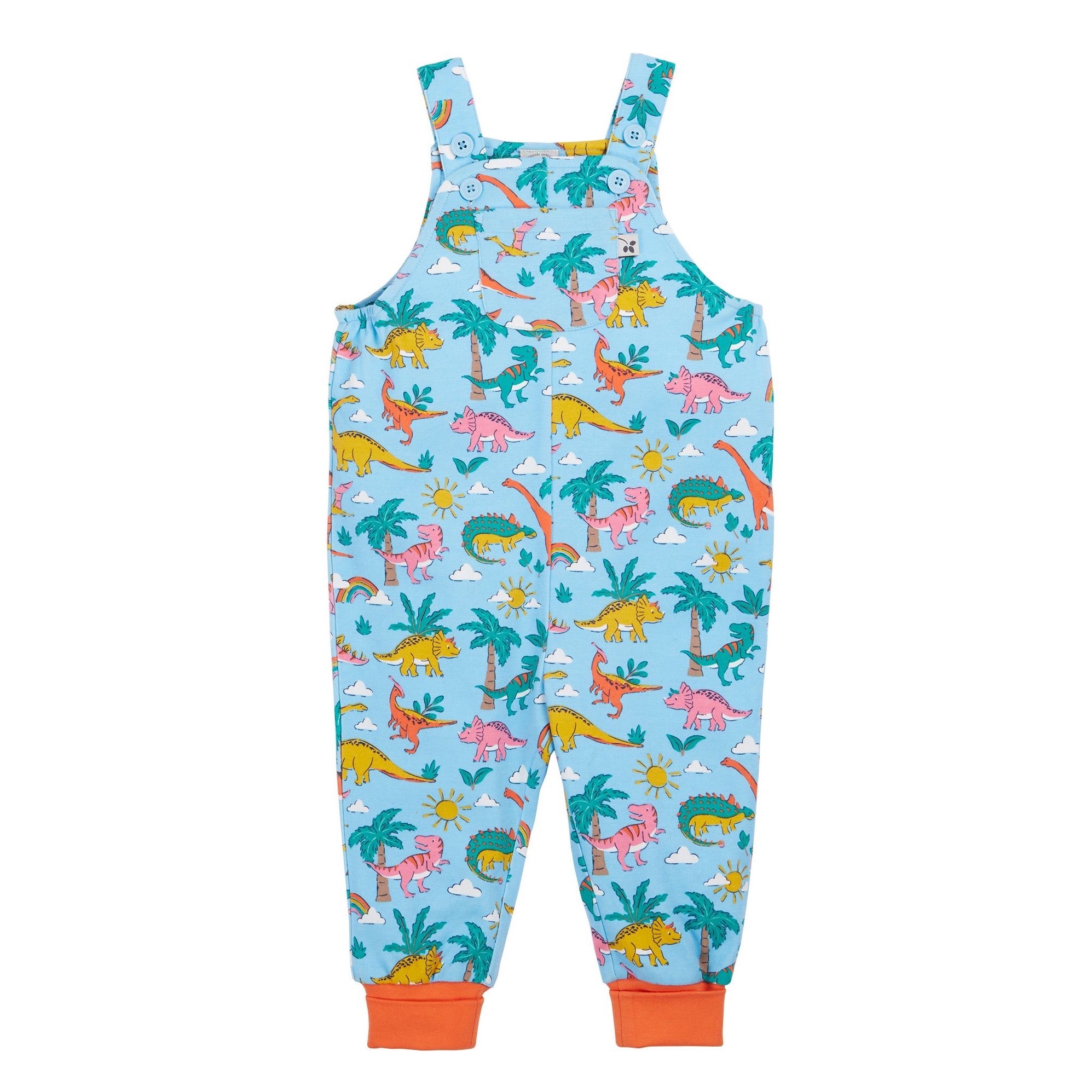 Frugi Parsnip Dungaree Blue Dinoland Clothing 3-6M / Blue,6-9M / Blue,9-12M / Blue,12-18M / Blue