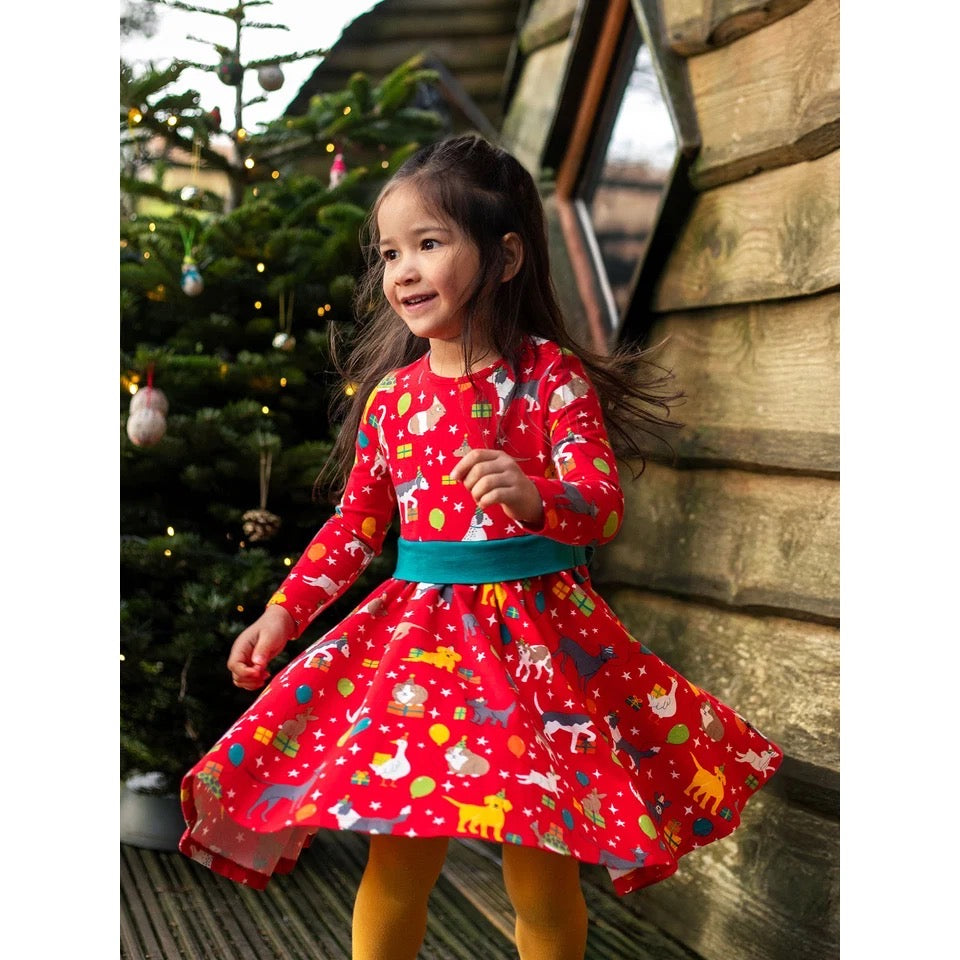 Frugi Party Skater Dress 500057A6fwrw Pets Clothing 2-3YRS / Red,3-4YRS / Red,4-5YRS / Red,5-6YRS / Red,6-7YRS / Red,7-8YRS / Red,8-9YRS / Red