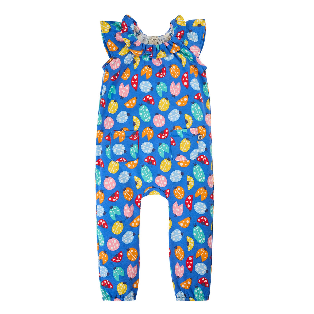 Frugi Peony Playsuit 501655S6lawe Ladybirds Clothing 3-6M / Blue,6-9M / Blue,9-12M / Blue,12-24M / Blue