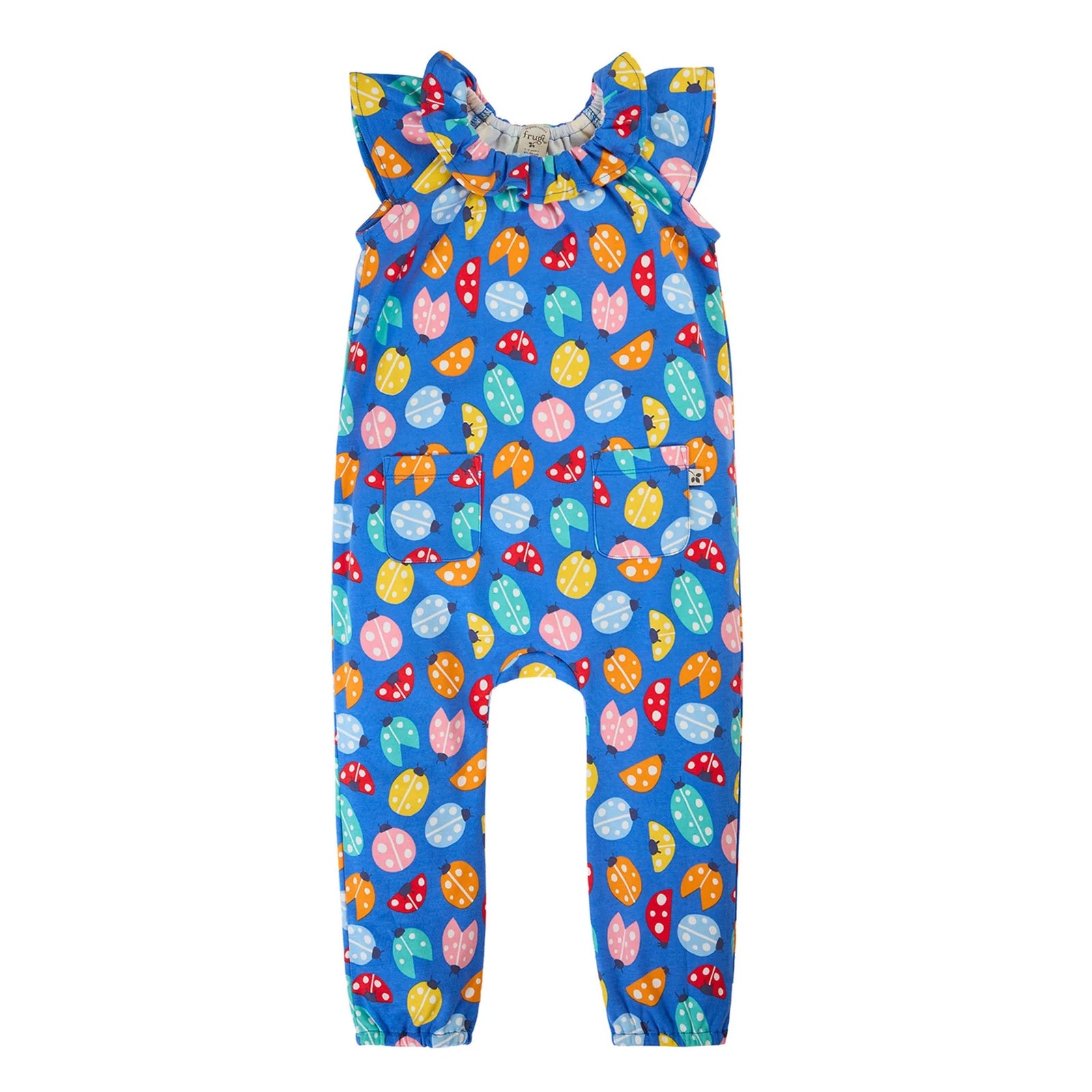 Frugi Peony Playsuit 501655S6lawe Ladybirds Clothing 3-6M / Blue,6-9M / Blue,9-12M / Blue,12-24M / Blue