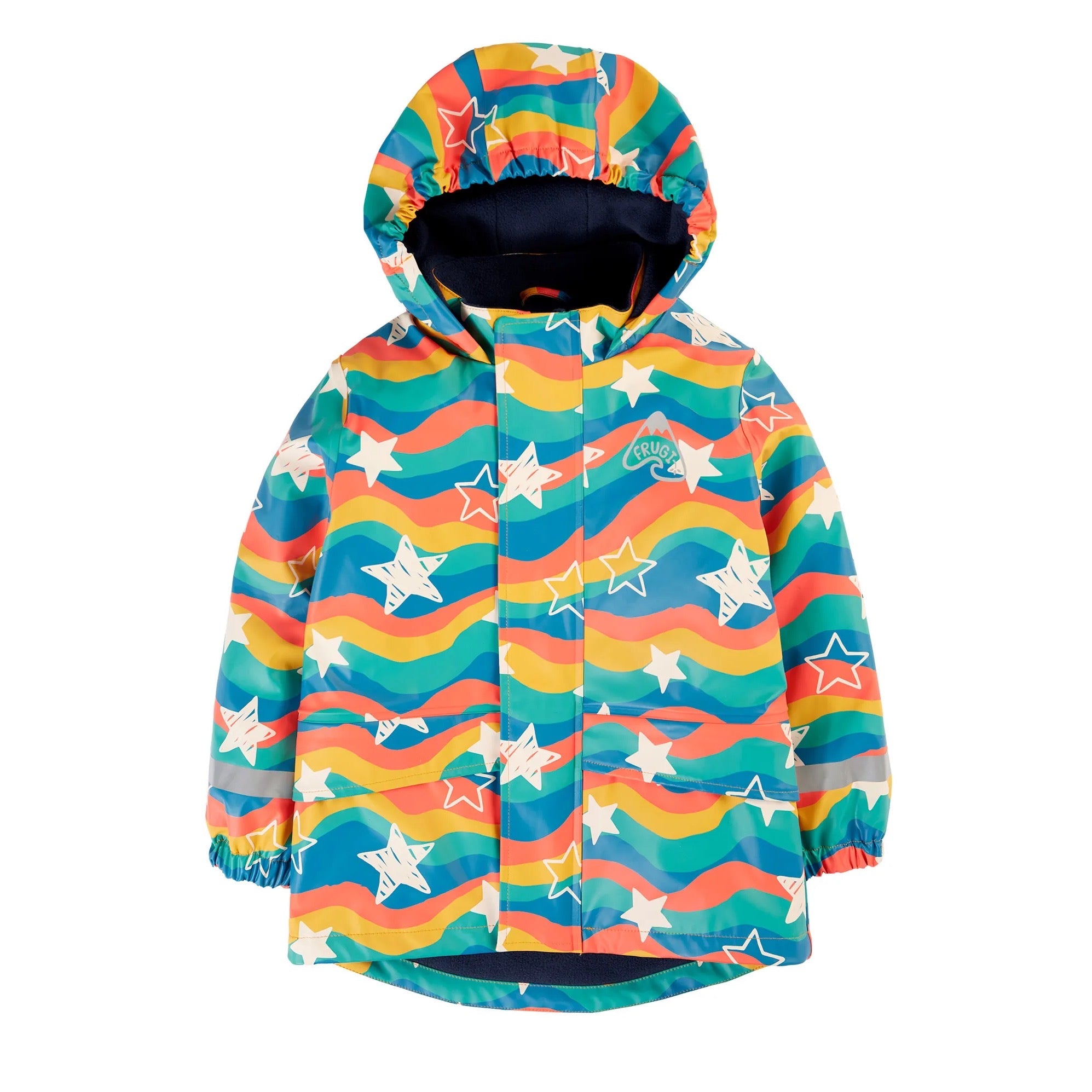 Frugi Puddle Buster Raincoat 500050A4wvst Wavy Stars Clothing 2-3YRS / Multi,3-4YRS / Multi,4-5YRS / Multi,5-6YRS / Multi,6-7YRS / Multi,7-8YRS / Multi,1-2 YRS / Multi