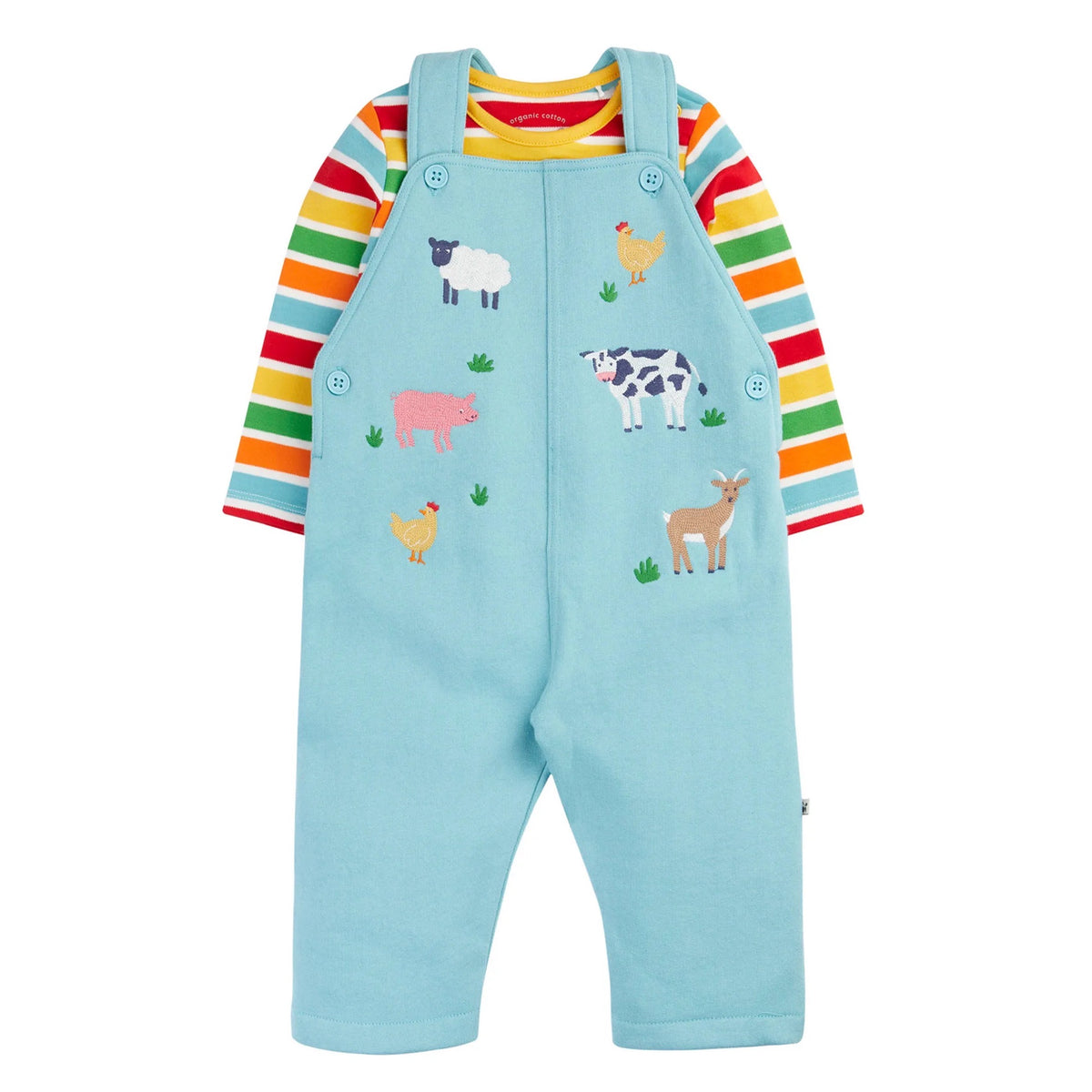 Frugi Rae Dungaree Outfit 500046S6hgtf Farm Clothing 3-6M / Multi,6-9M / Multi,9-12M / Multi,12-18M / Multi