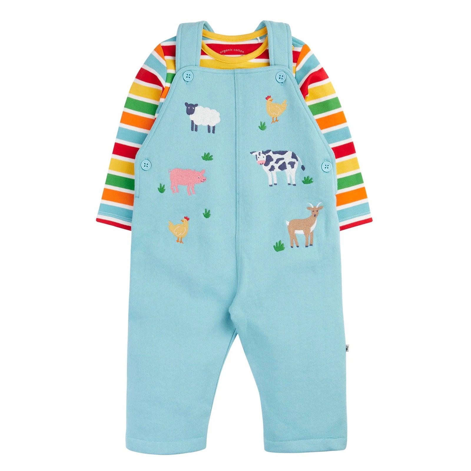Frugi Rae Dungaree Outfit 500046S6hgtf Farm Clothing 3-6M / Multi,6-9M / Multi,9-12M / Multi,12-18M / Multi
