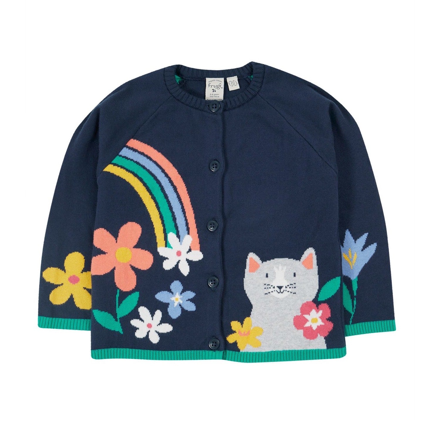 Frugi Reva Infant Cardigan Navy Cat Clothing 12-18M / Navy,18-24M / Navy,2-3YRS / Navy,3-4YRS / Navy,4-5YRS / Navy