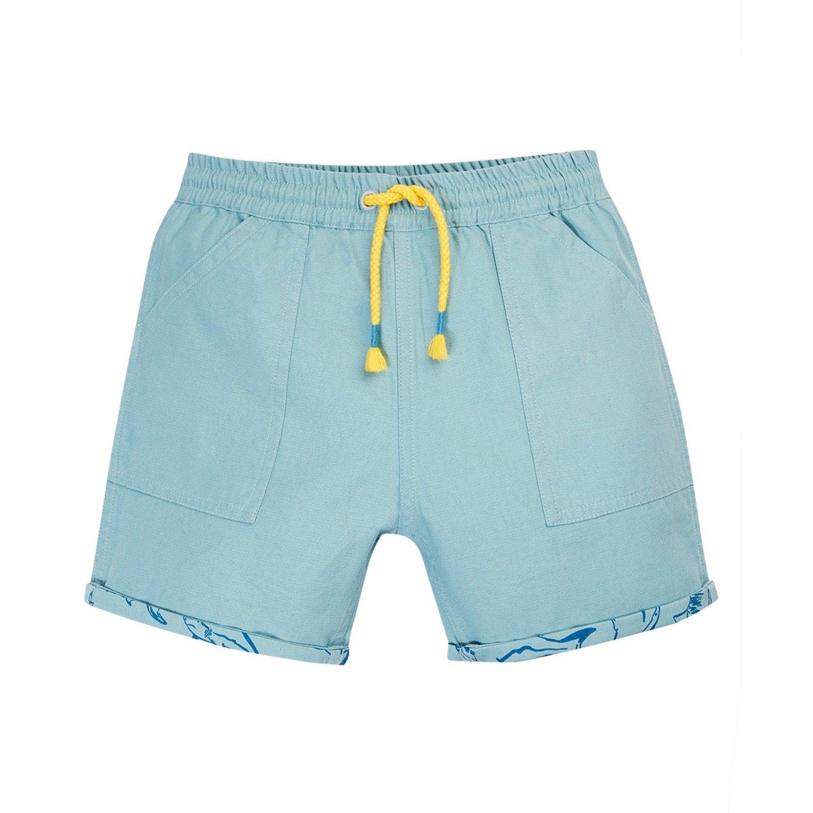 Frugi Reversible Stingray Jawsome Shorts Po4bk Clothing 2-3YRS / Blue,3-4YRS / Blue,4-5YRS / Blue,5-6YRS / Blue,6-7YRS / Blue,7-8YRS / Blue,8-9YRS / Blue