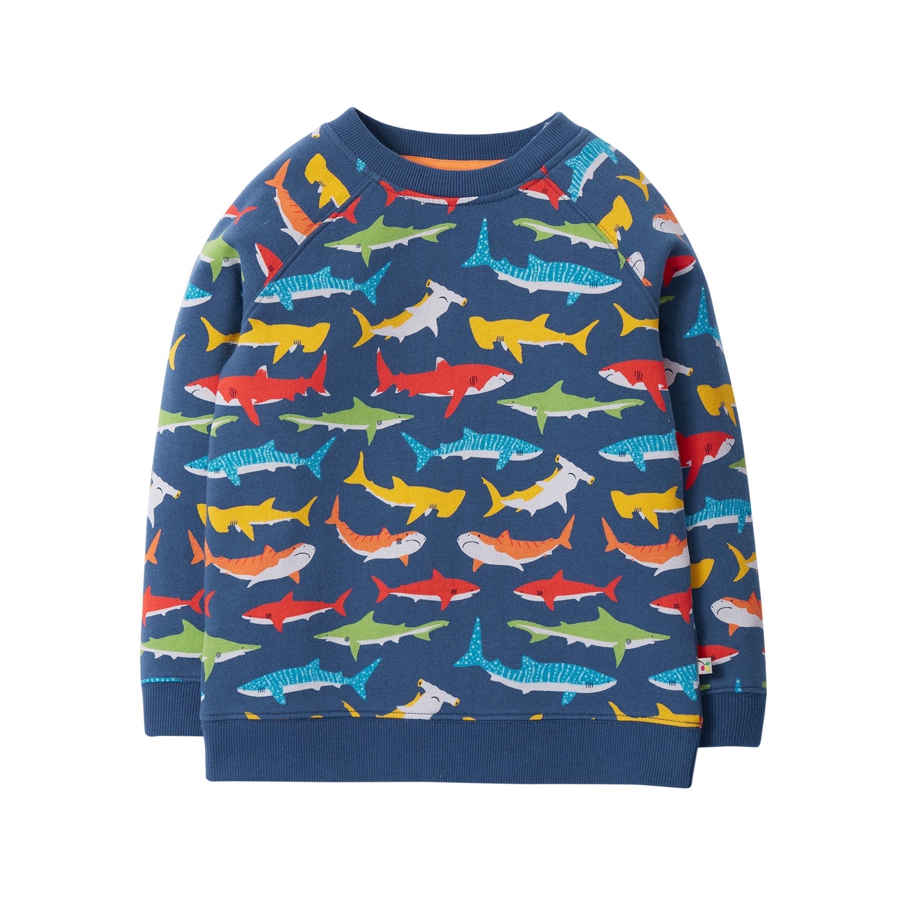 Frugi Rex Sweatshirt Ow3na Shiver Of Sharks Clothing 2-3YRS / Indigo,3-4YRS / Indigo,4-5YRS / Indigo,5-6YRS / Indigo,6-7YRS / Indigo,7-8YRS / Indigo,8-9YRS / Indigo