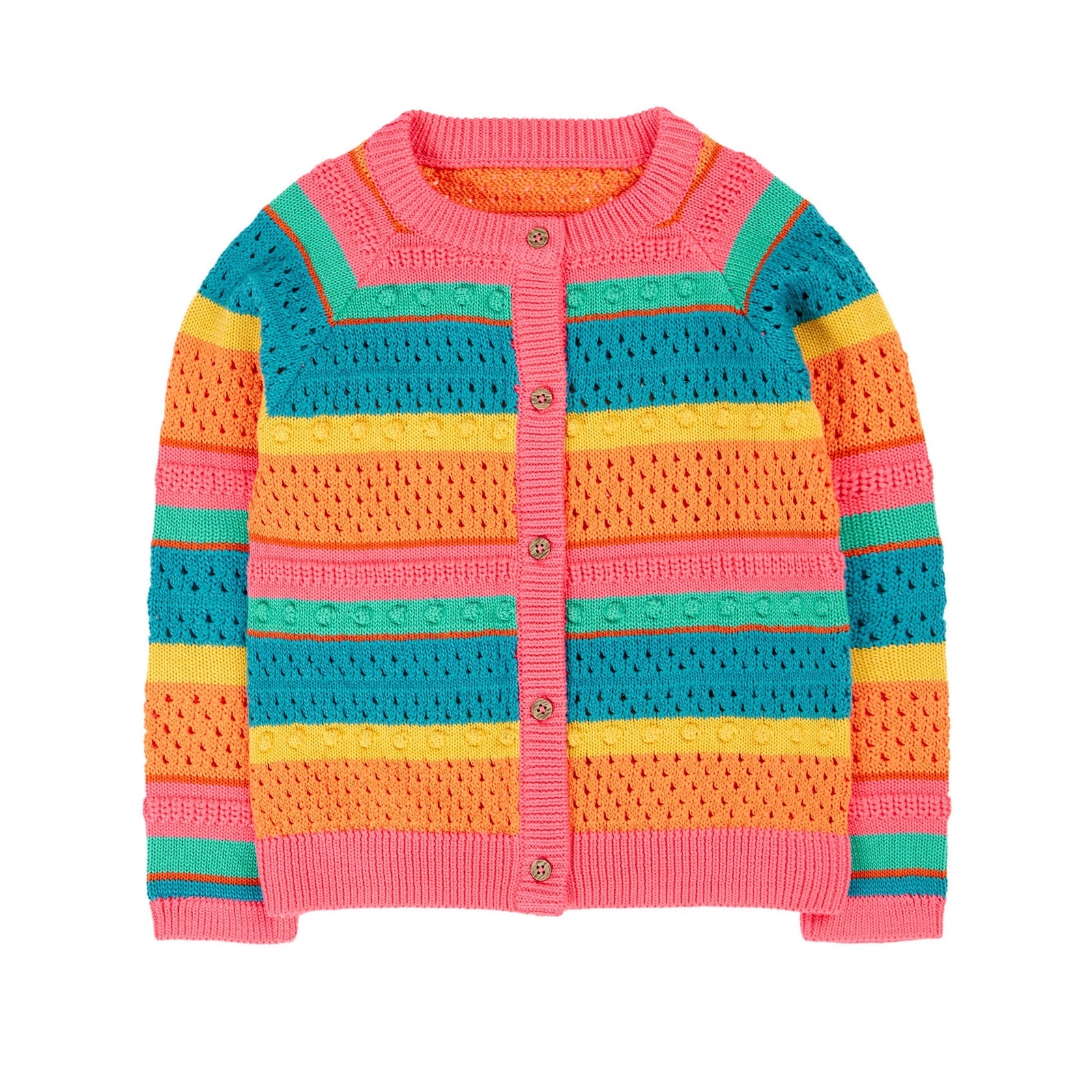 Frugi Rowe Rainbow Cardigan 501844A5rbpt Clothing 3-4YRS / Multi,4-5YRS / Multi,5-6YRS / Multi,6-7YRS / Multi,7-8YRS / Multi,8-9YRS / Multi