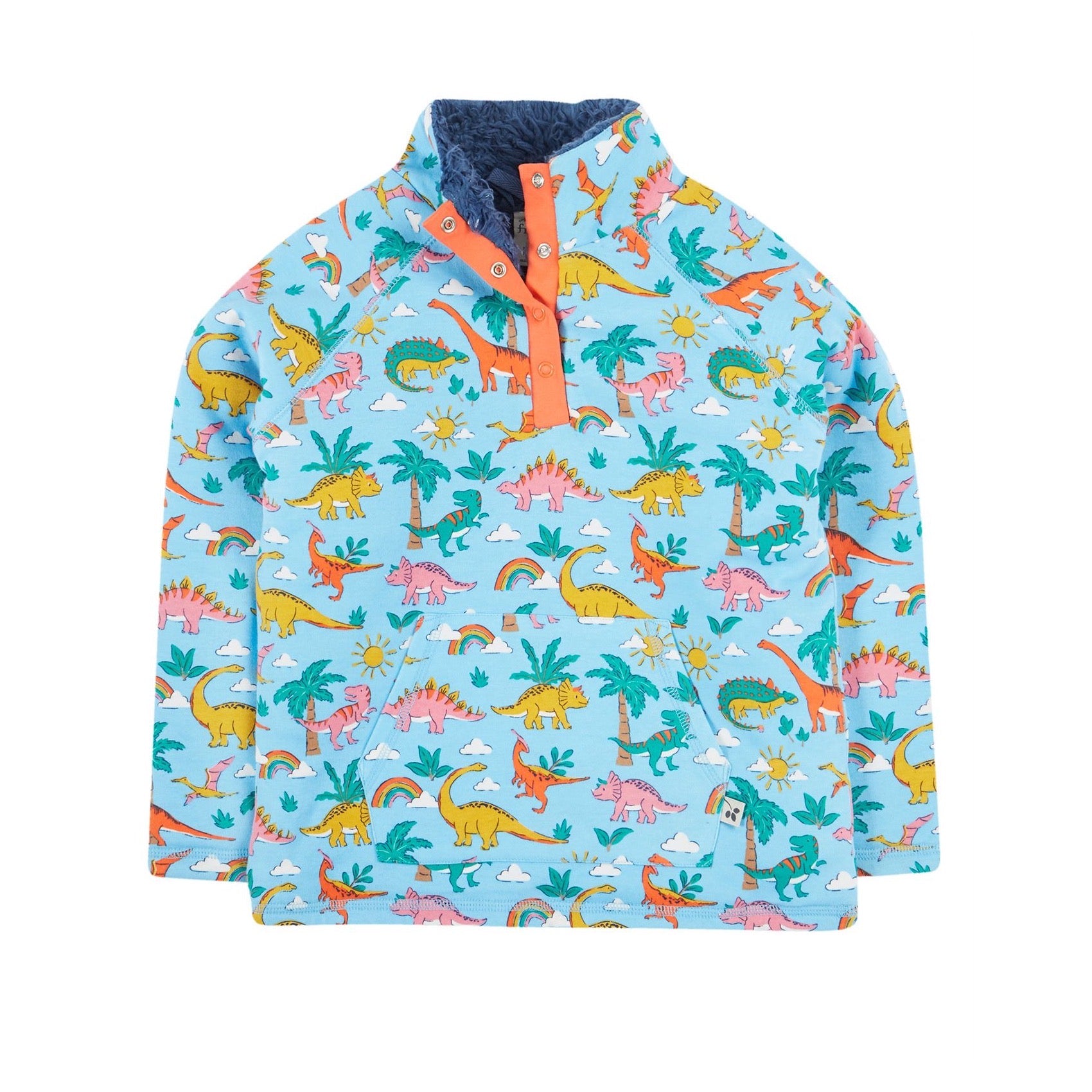 Frugi Snuggle Fleece Blue Dino Land Clothing 2-3YRS / Blue,3-4YRS / Blue,4-5YRS / Blue,5-6YRS / Blue,6-7YRS / Blue,7-8YRS / Blue,8-9YRS / Blue