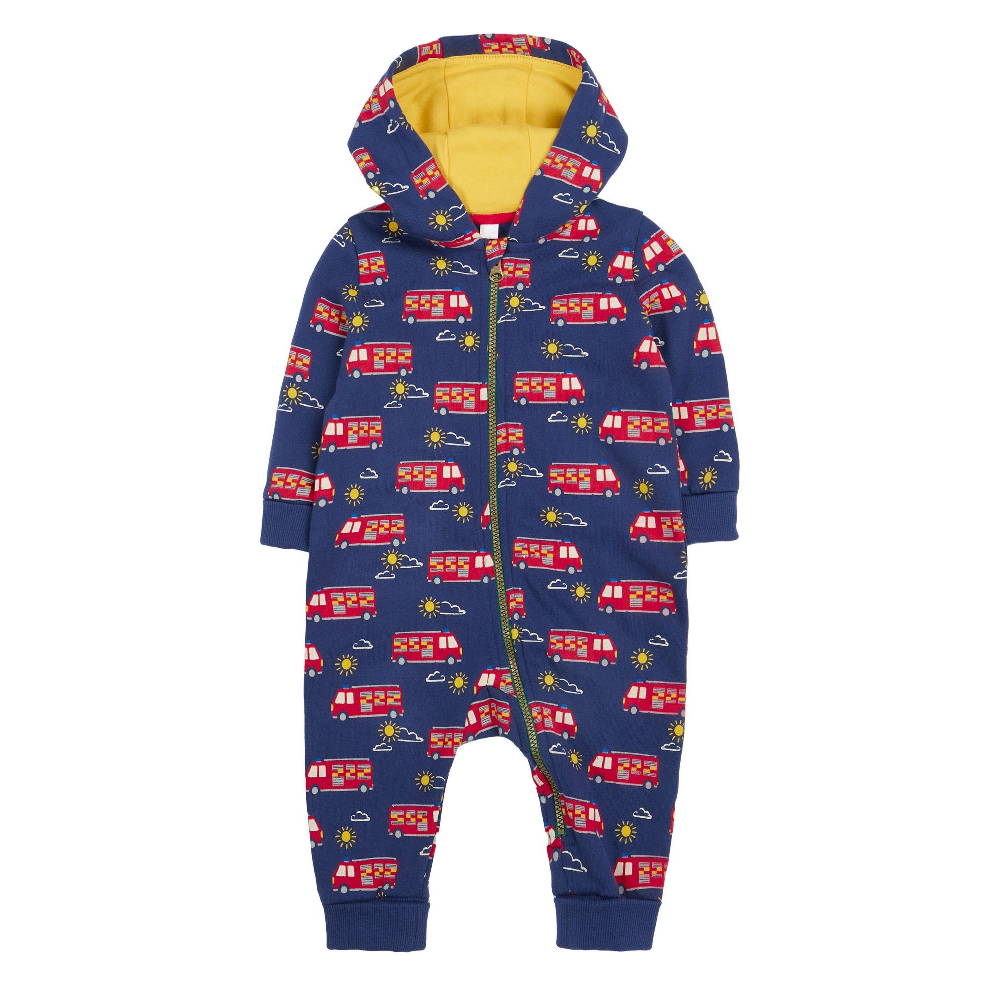 Frugi Snugglesuit 500029S5fire Fire Engine Clothing 2-3YRS / Navy,3-4YRS / Navy,4-5YRS / Navy