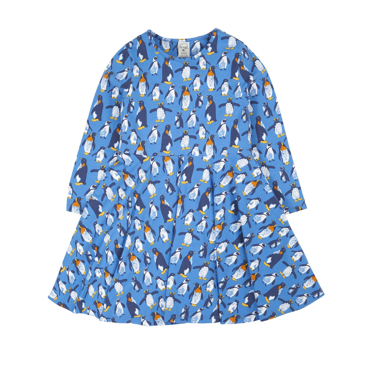 Frugi Sofia Skater Dress 500028A5pgwd Penguin Waddle Clothing 2-3YRS / Blue,3-4YRS / Blue,4-5YRS / Blue,5-6YRS / Blue,6-7YRS / Blue,7-8YRS / Blue,8-9YRS / Blue