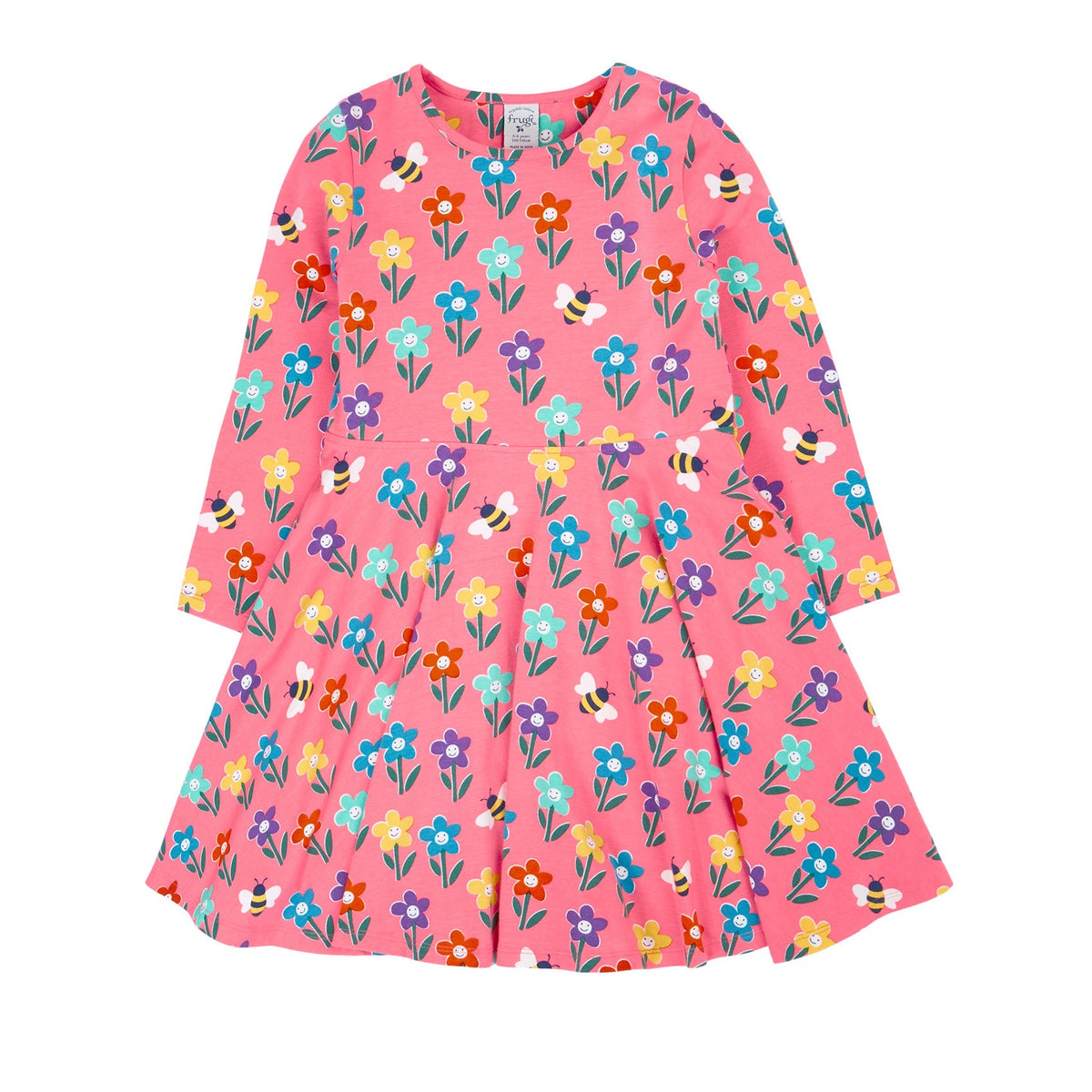Frugi Sofia Skater Dress 500028A5tuff Tulip Fun Flowers Clothing 2-3YRS / Pink,3-4YRS / Pink,4-5YRS / Pink,5-6YRS / Pink,6-7YRS / Pink,7-8YRS / Pink,8-9YRS / Pink