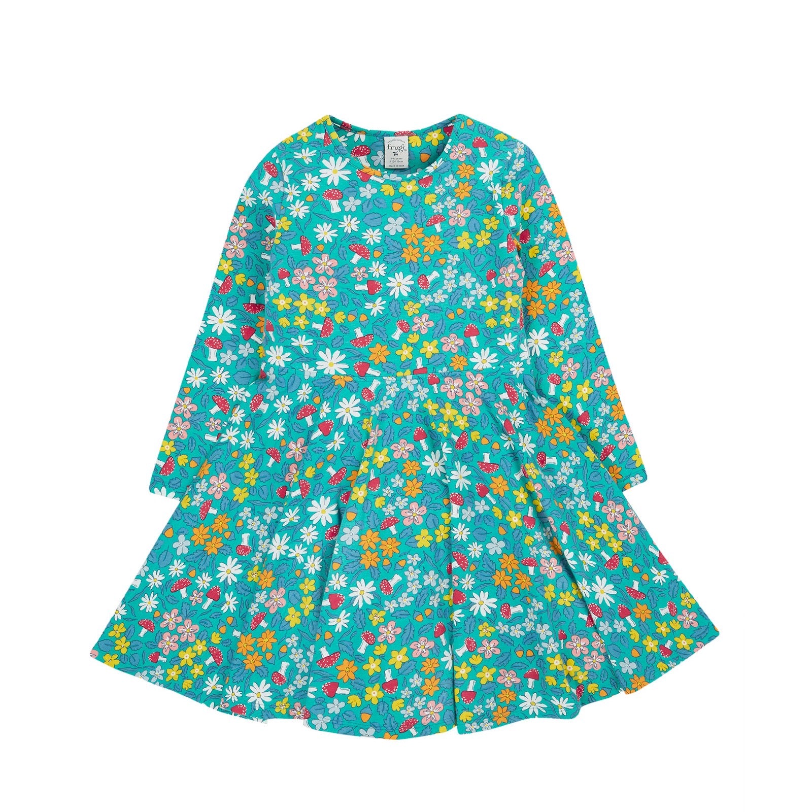 Frugi Sofia Skater Dress 500028A5wiwo Wild Woods Clothing 2-3YRS / Green,3-4YRS / Green,4-5YRS / Green,5-6YRS / Green,6-7YRS / Green,7-8YRS / Green,8-9YRS / Green,9-10YRS / Green