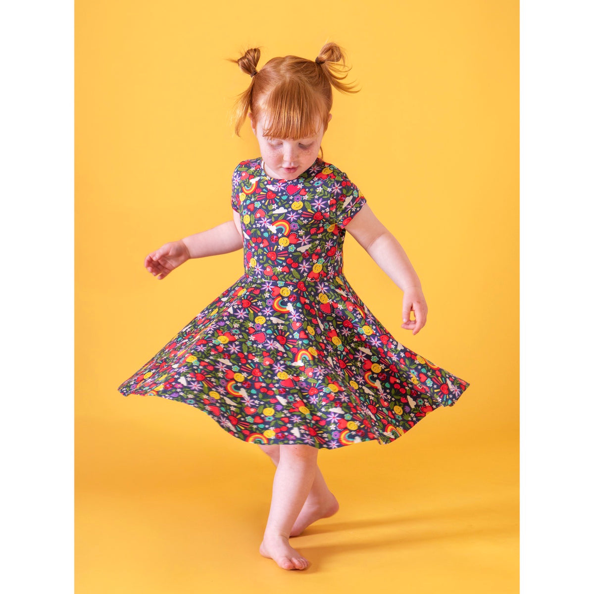 Frugi Spring Skater Dress 500027S6hmji Happy Days Clothing 3-4YRS / Multi,4-5YRS / Multi,5-6YRS / Multi,6-7YRS / Multi,7-8YRS / Multi,8-9YRS / Multi,9-10YRS / Multi