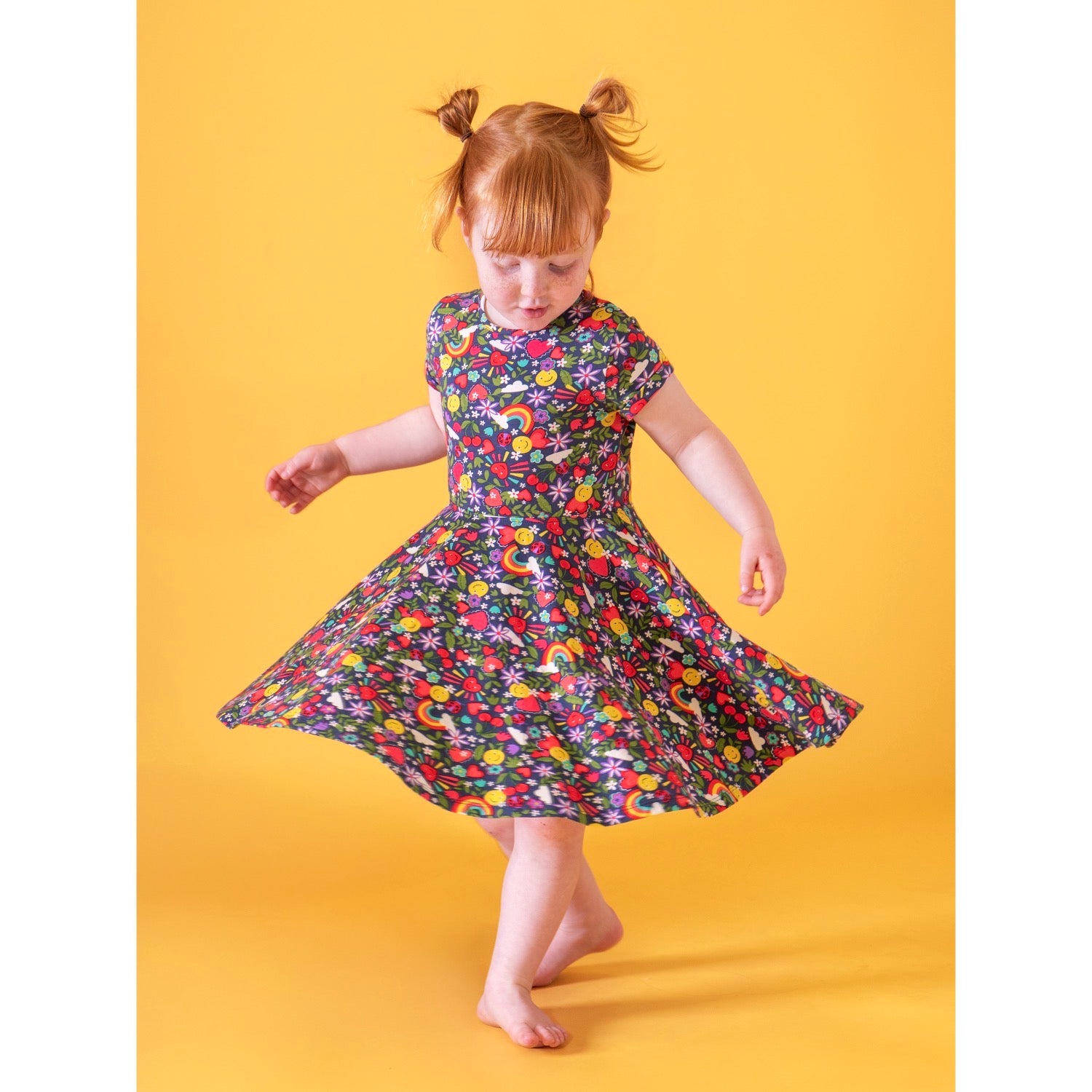 Frugi Spring Skater Dress 500027S6hmji Happy Days Clothing 3-4YRS / Multi,4-5YRS / Multi,5-6YRS / Multi,6-7YRS / Multi,7-8YRS / Multi,8-9YRS / Multi,9-10YRS / Multi
