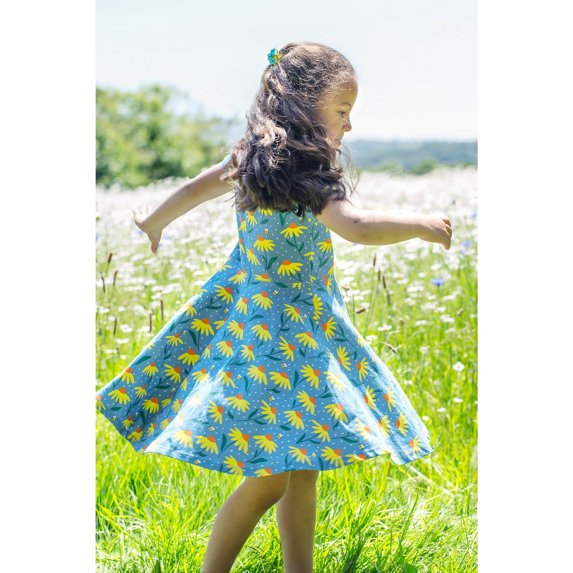 Frugi Spring Skater Dress Mm2z4 Echinacea Clothing 2-3YRS / Blue,3-4YRS / Blue,4-5YRS / Blue,5-6YRS / Blue,6-7YRS / Blue,7-8YRS / Blue,8-9YRS / Blue,9-10YRS / Blue