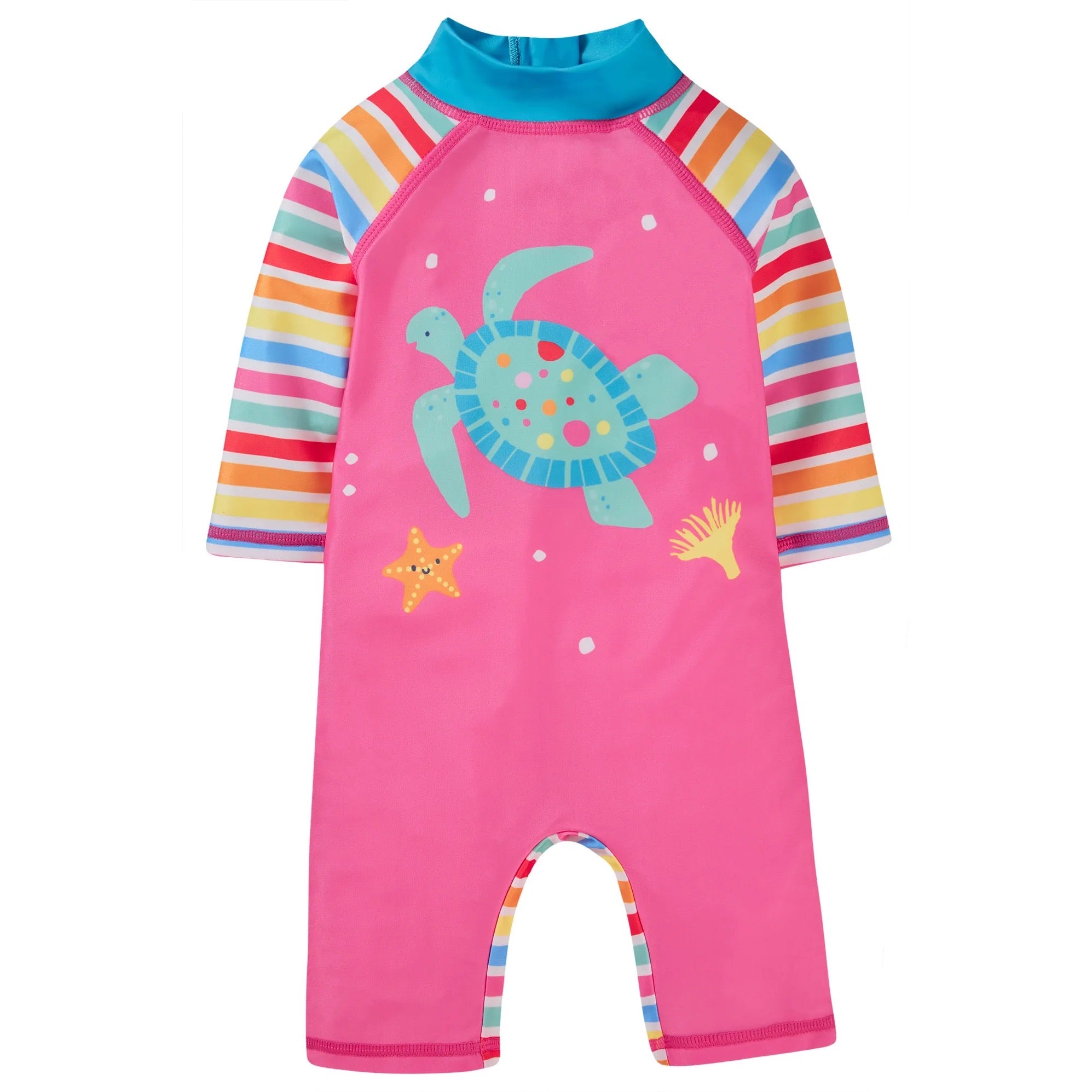 Frugi Sunsafe Suit Lm5pi Seaside Stripe Turtle Clothing 0-6M / Multi,6-12M / Multi,12-18M / Multi,18-24M / Multi,2-3YRS / Multi,3-4YRS / Multi