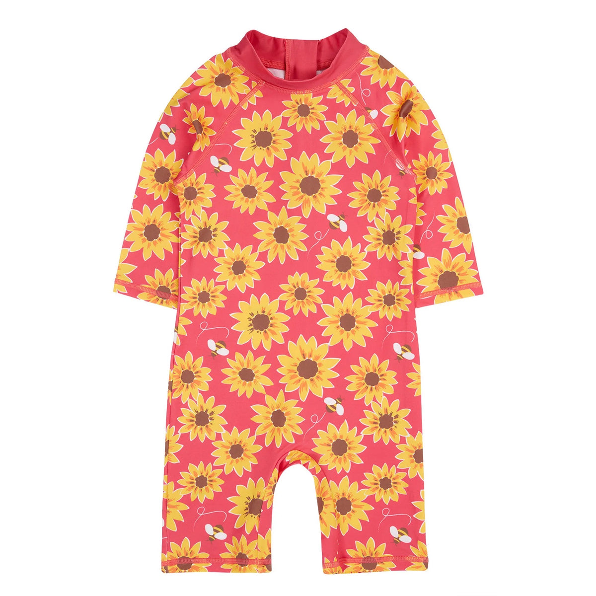Frugi Sunsafe Suit Sunsafe Suit 500272S6wlki Sunflowers Clothing 0-6M / Pink,6-12M / Pink,12-24M / Pink,18-24M / Pink,2-3YRS / Pink,3-4YRS / Pink