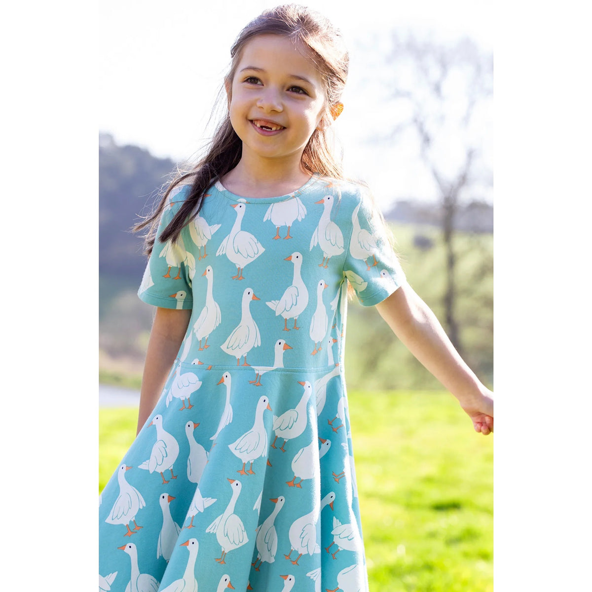 Frugi Sunshine Skater Dress 500213S6grmn Goose Gaggle