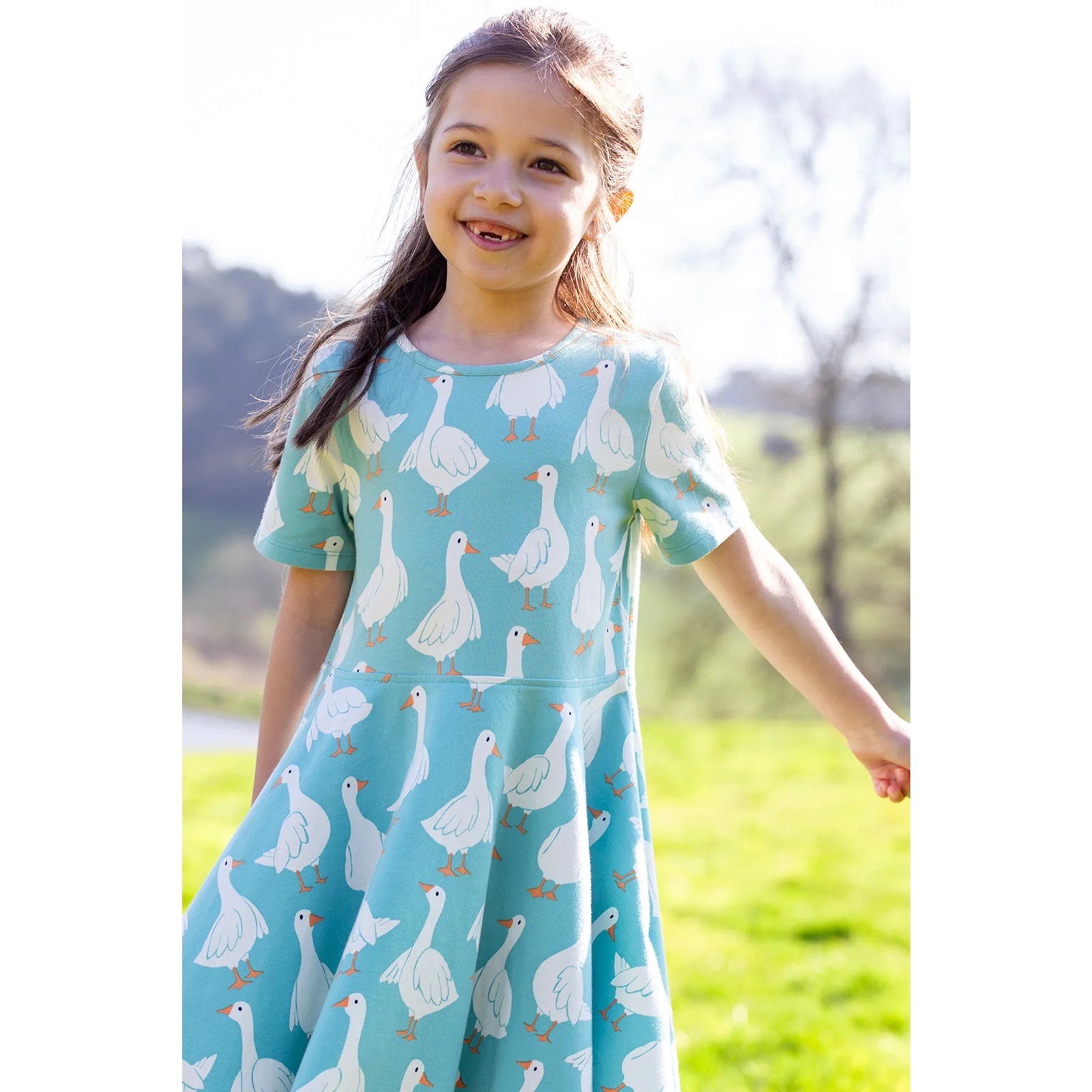 Frugi Sunshine Skater Dress 500213S6grmn Goose Gaggle