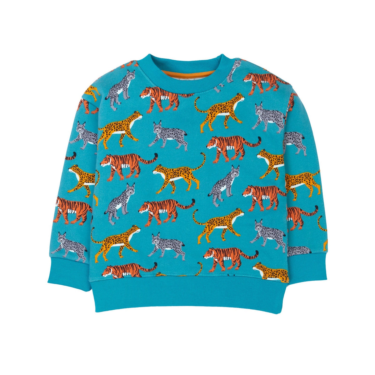 Frugi Superb Sweatshirt 500022A5wldc Wild Cats Clothing 2-3YRS / Blue,3-4YRS / Blue,4-5YRS / Blue,5-6YRS / Blue,6-7YRS / Blue,7-8YRS / Blue,8-9YRS / Blue