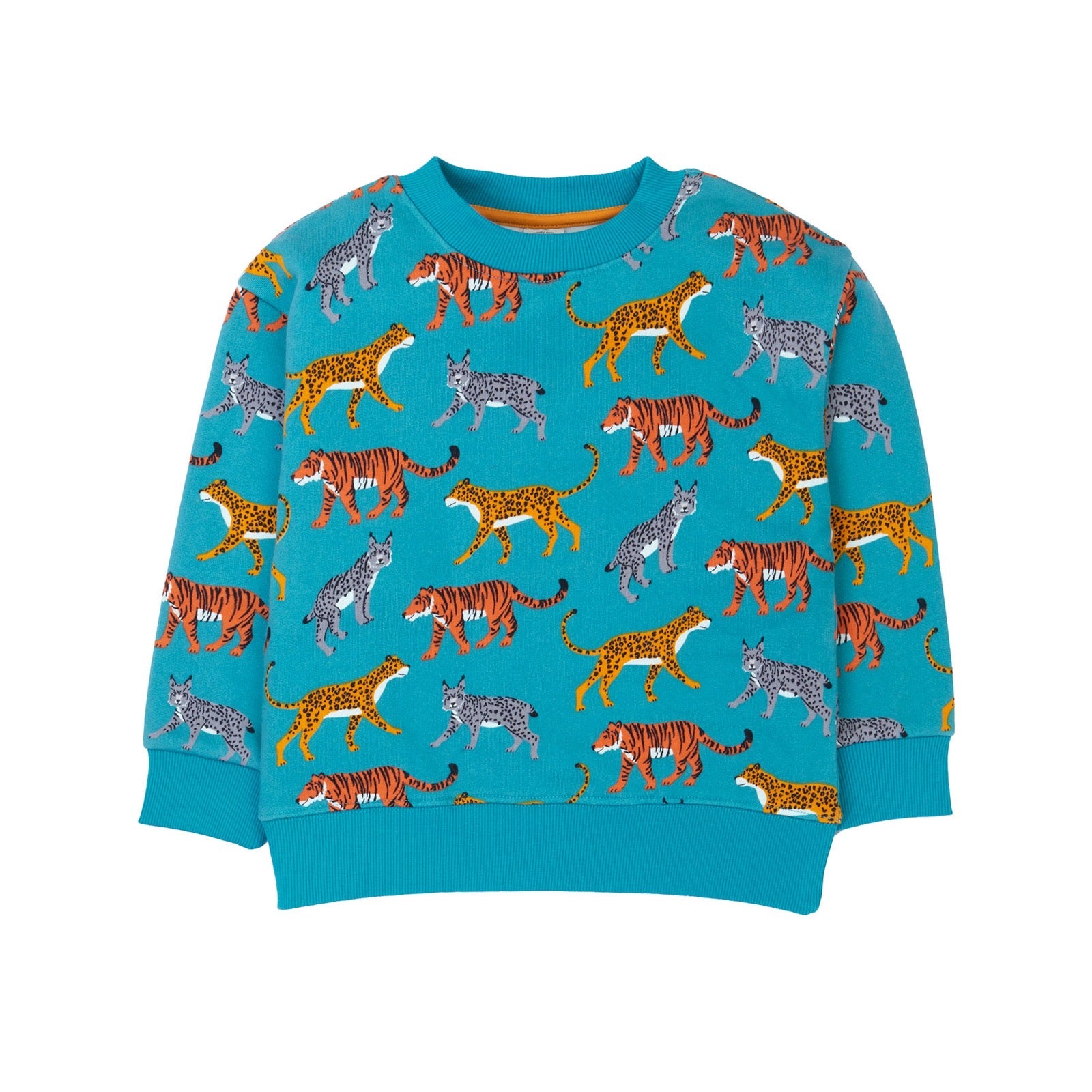 Frugi Superb Sweatshirt 500022A5wldc Wild Cats Clothing 2-3YRS / Blue,3-4YRS / Blue,4-5YRS / Blue,5-6YRS / Blue,6-7YRS / Blue,7-8YRS / Blue,8-9YRS / Blue