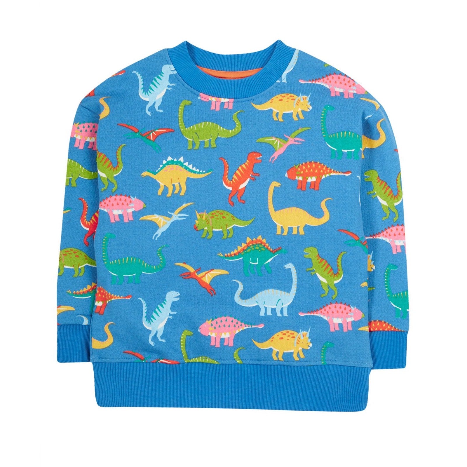 Frugi Superb Sweatshirt Cobalt Dinosaurs Clothing 2-3YRS / Cobalt Blue,3-4YRS / Cobalt Blue,4-5YRS / Cobalt Blue,5-6YRS / Cobalt Blue,6-7YRS / Cobalt Blue,7-8YRS / Cobalt Blue