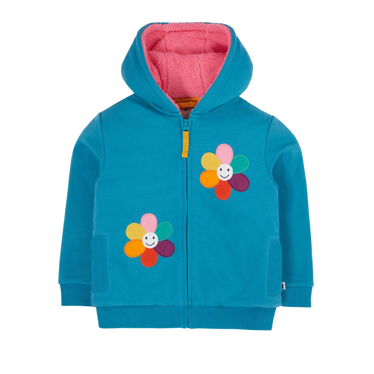 Frugi Ted Fleece Lined Hoodie 500667A5bbfw Blue Flowers Clothing 3-4YRS / Blue,4-5YRS / Blue,5-6YRS / Blue,6-7YRS / Blue,7-8YRS / Blue,8-9YRS / Blue
