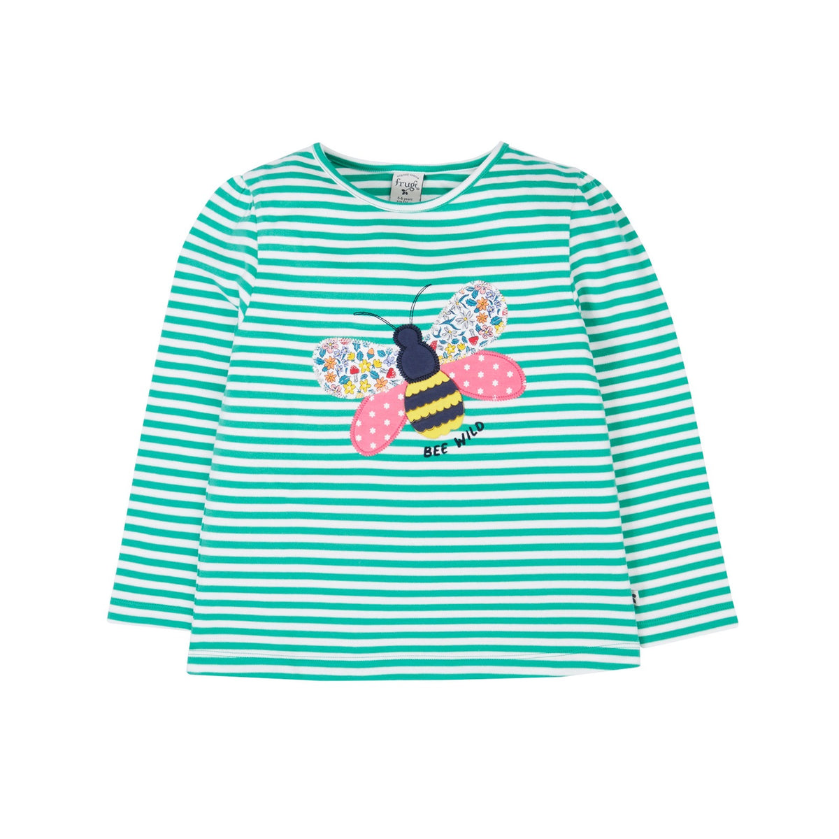 Frugi Theresa Top 501887A5dsbe Stripe Butterfly Clothing 2-3YRS / Jade,3-4YRS / Jade,4-5YRS / Jade,5-6YRS / Jade,6-7YRS / Jade,7-8YRS / Jade