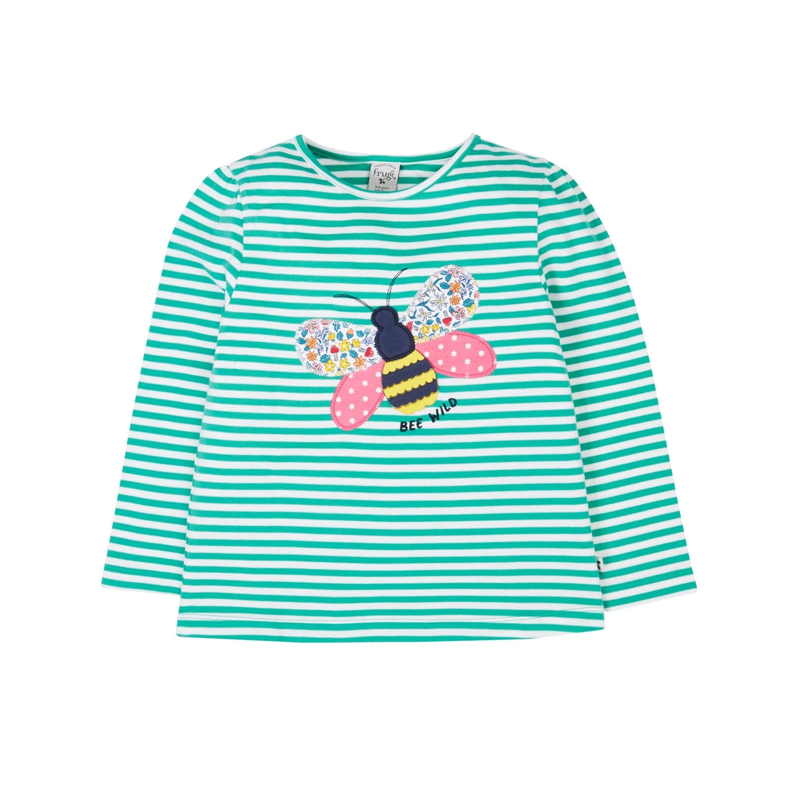 Frugi Theresa Top 501887A5dsbe Stripe Butterfly Clothing 2-3YRS / Jade,3-4YRS / Jade,4-5YRS / Jade,5-6YRS / Jade,6-7YRS / Jade,7-8YRS / Jade