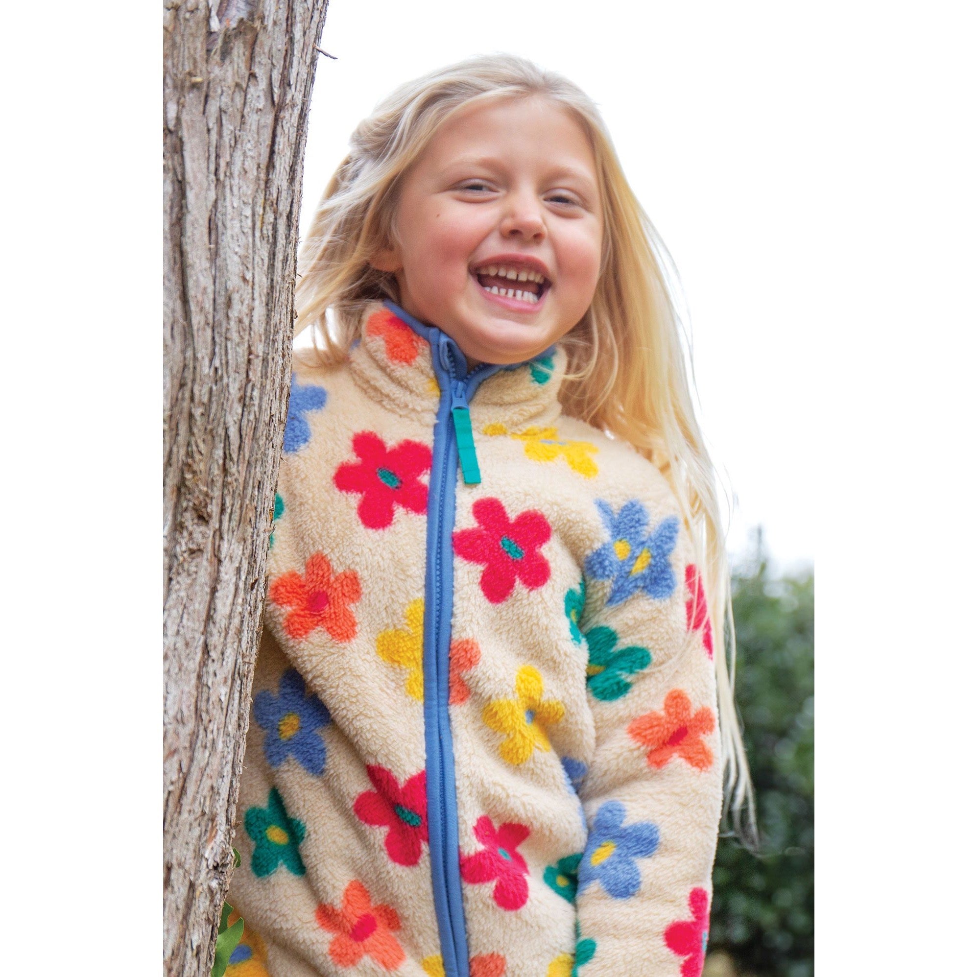 Frugi Zipped Ted Fleece Jacket Flower Pop Clothing 2-3YRS / Multi,3-4YRS / Multi,4-5YRS / Multi,5-6YRS / Multi,6-7YRS / Multi,7-8YRS / Multi,8-9YRS / Multi