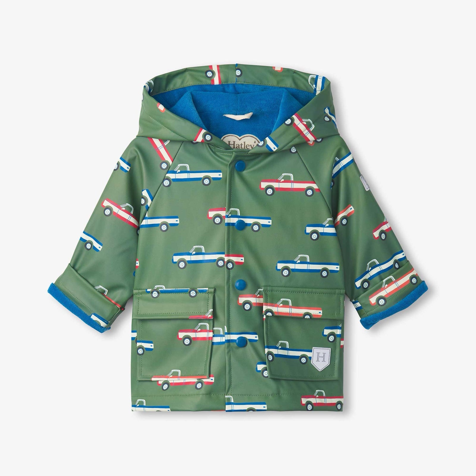 Hatley Big Trucks Pre-School Raincoat Clothing 18/24M / Green,2YRS / Green,3YRS / Green,4YRS / Green,5YRS / Green,6YRS / Green