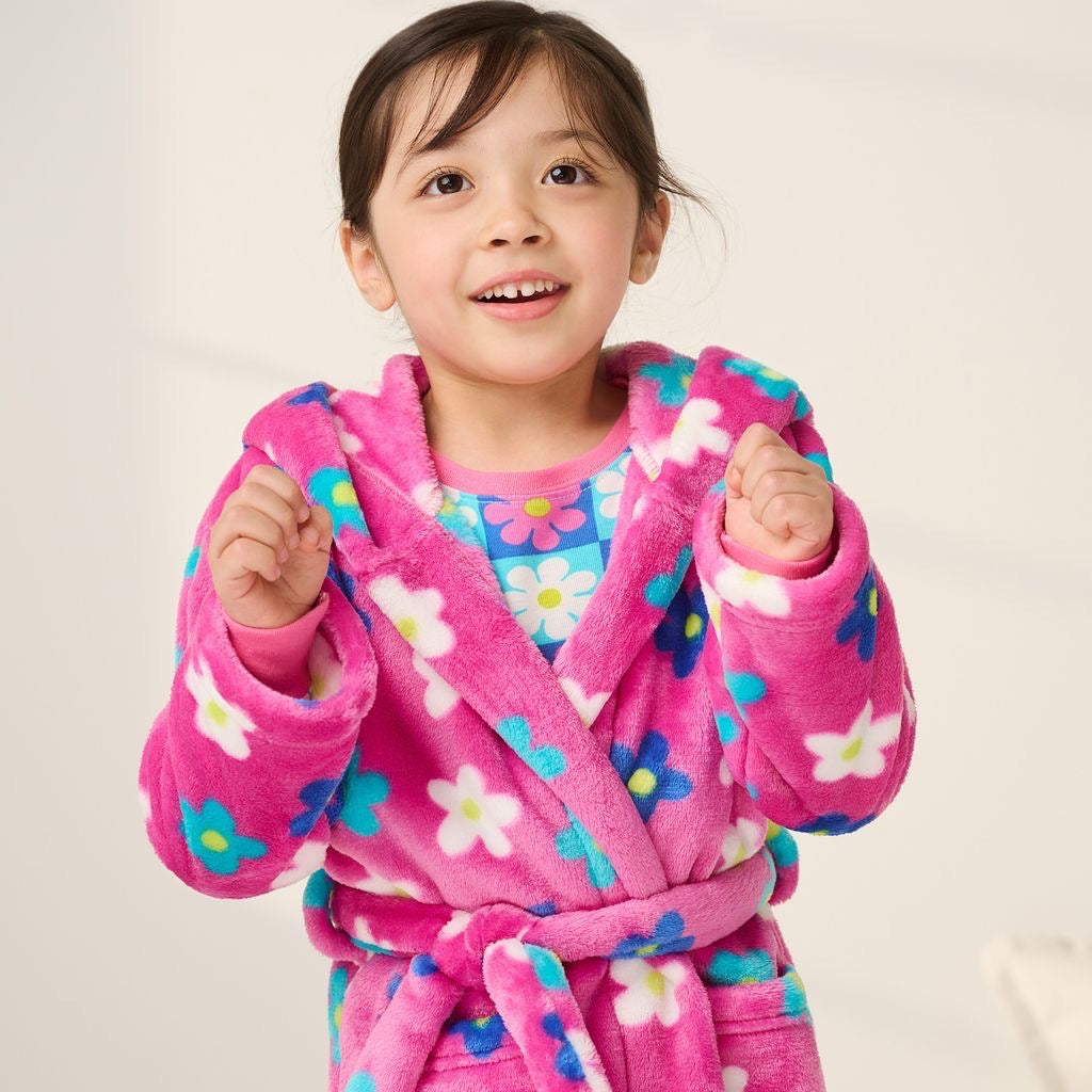 Hatley Daisy Dressing Gown F24fdk225 Clothing 2-3YRS / Pink,4-5YRS / Pink,6-7YRS / Pink,8-9YRS / Pink