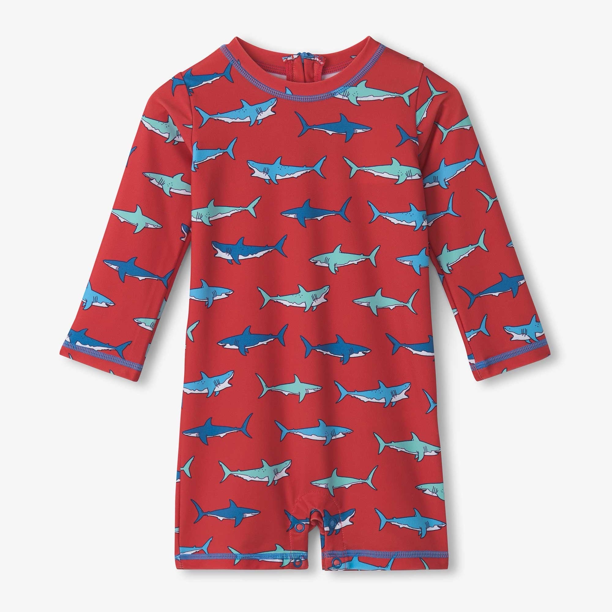 Hatley Infant Boys Rashsuit Sharks S25hsi908b Clothing 6-9M / Red,9-12M / Red,12-18M / Red,18-24M / Red