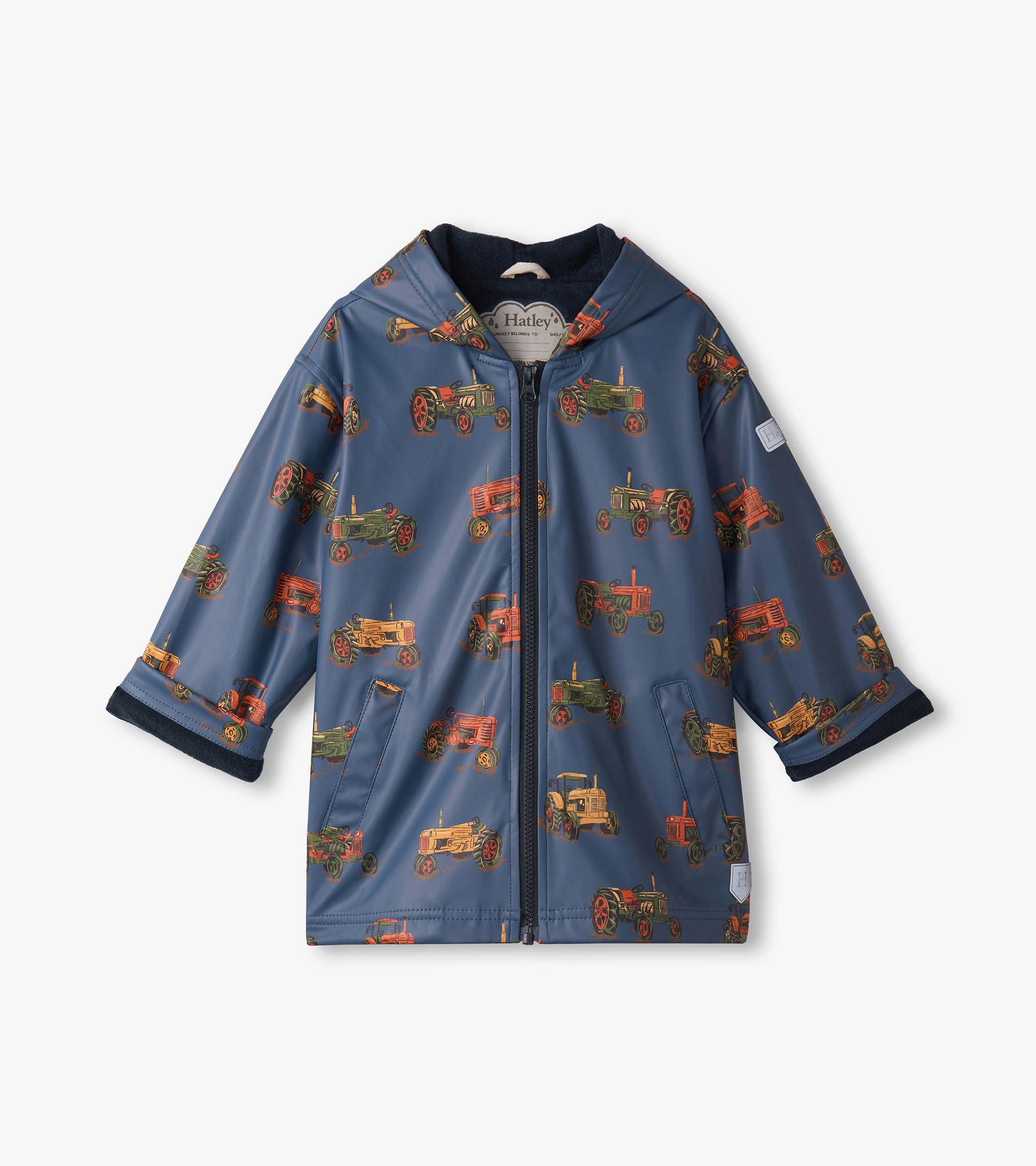 Hatley Landscape Tractors Raincoat Clothing 3YRS / Blue,4YRS / Blue,5YRS / Blue,6YRS / Blue,7YRS / Blue,8YRS / Blue
