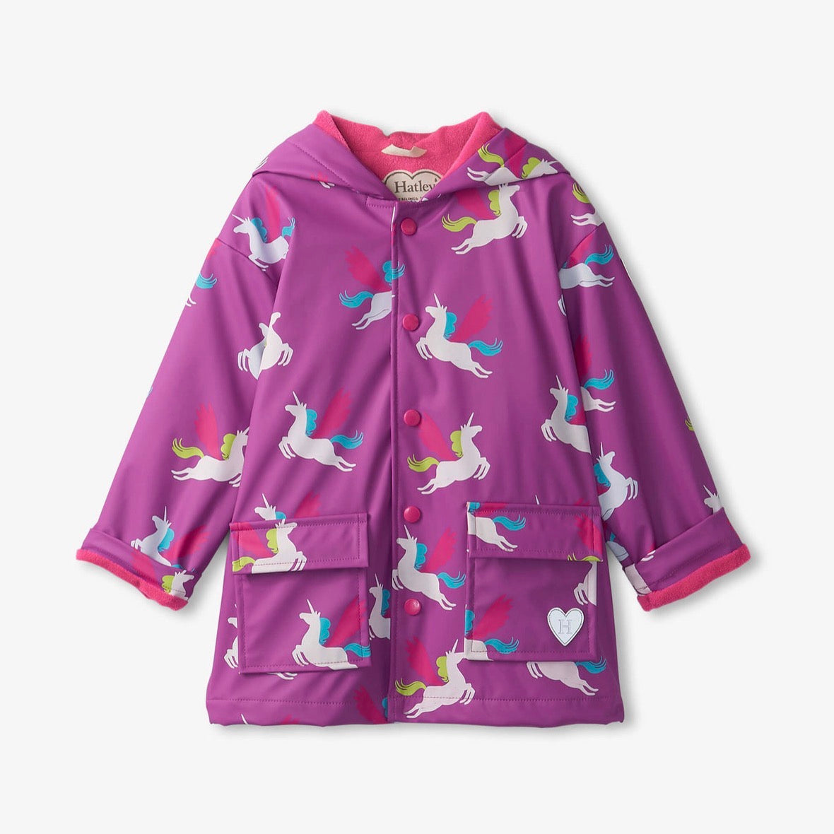 Hatley Pegasus Colour Changing Raincoat F23ppk1336 Clothing 2YRS / Purple,3YRS / Purple,4YRS / Purple,5YRS / Purple,6YRS / Purple,7YRS / Purple,8YRS / Purple,10YRS / Purple