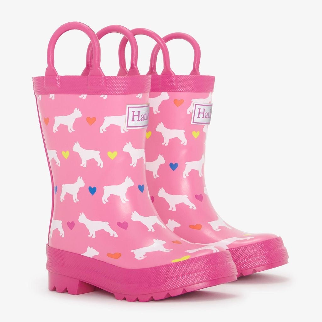 Hatley Pink Bulldogs Pre-School Wellingtons F24fbt1577 Footwear UK5 INFANT / Pink,UK6 INFANT / Pink,UK7 INFANT / Pink,UK8 INFANT / Pink,UK9 KIDS / Pink