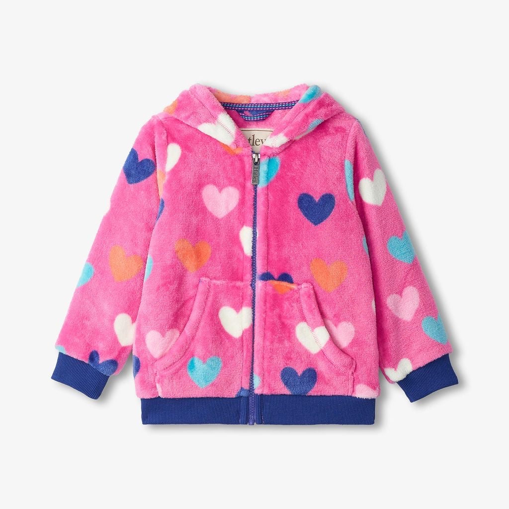 Hatley Pink Hearts Fuzzy Fleece F24hrk1551 Clothing 3YRS / Pink,4YRS / Pink,5YRS / Pink,6YRS / Pink,7YRS / Pink,8YRS / Pink,10YRS / Pink,12YRS / Pink