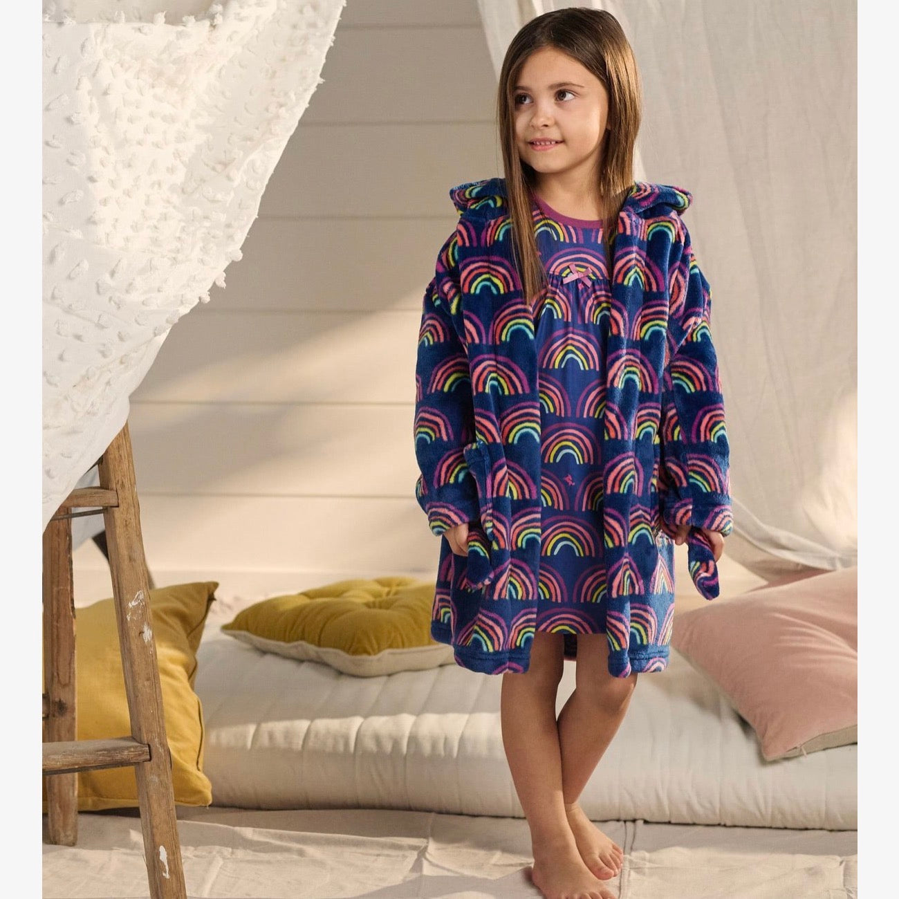 Hatley Rainbow Dressing Gown F22rdk225 Clothing 2-3YRS / Blue,4-5YRS / Blue,6-7YRS / Blue,8-9YRS / Blue