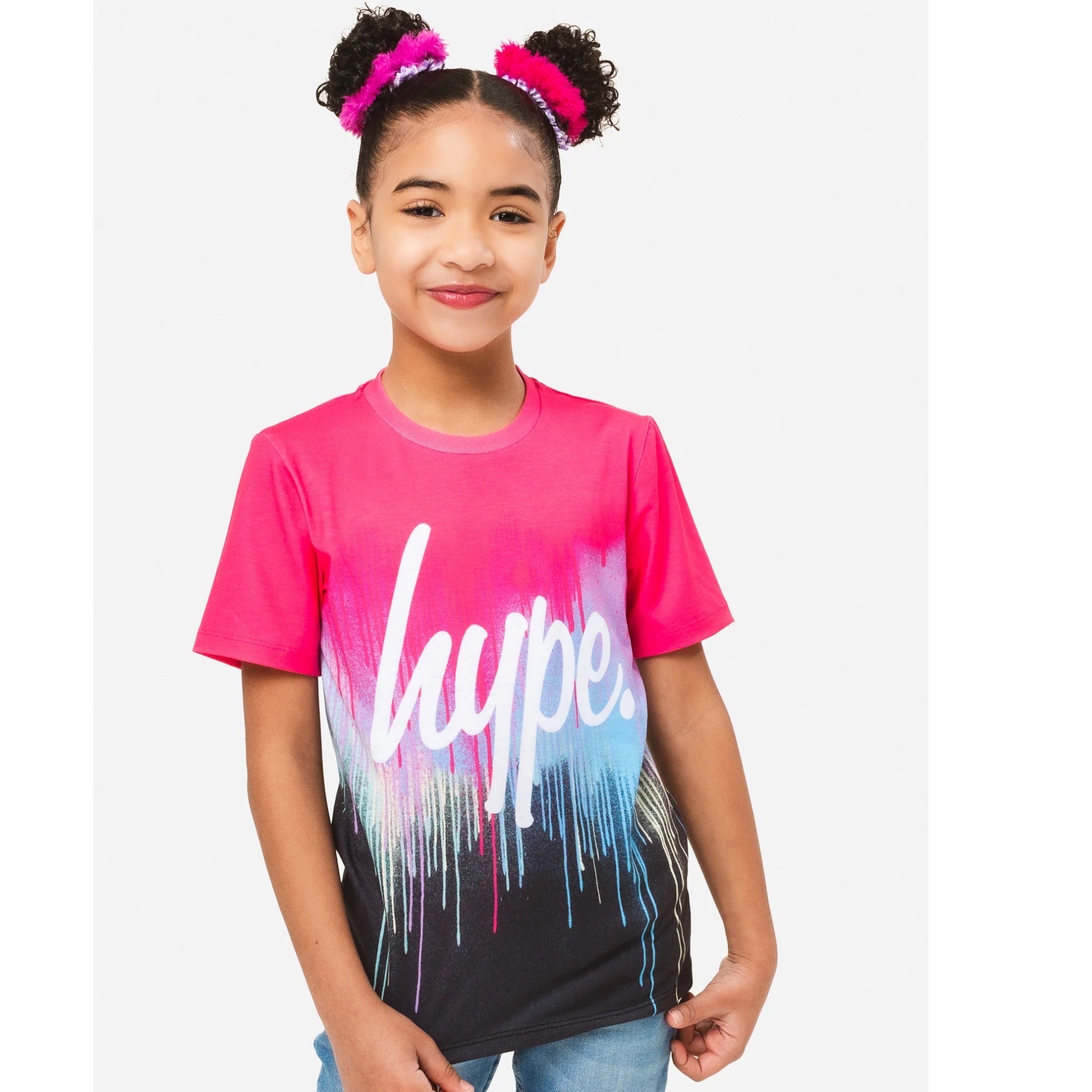 Hype Pink Drip T-Shirt Zumh-502 Clothing 9/10YRS / Pink,11/12YRS / Pink,13YRS / Pink,14YRS / Pink,15YRS / Pink