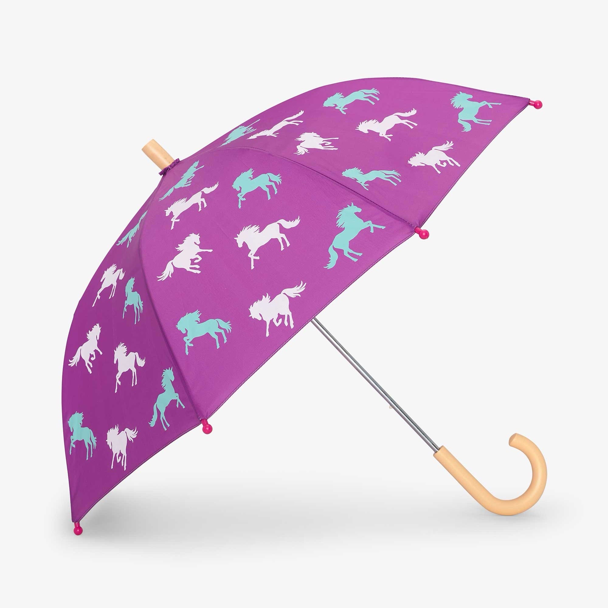 Hatley Leaping Horse Colour Changing Umbrella Accessories ONE SIZE / Purple