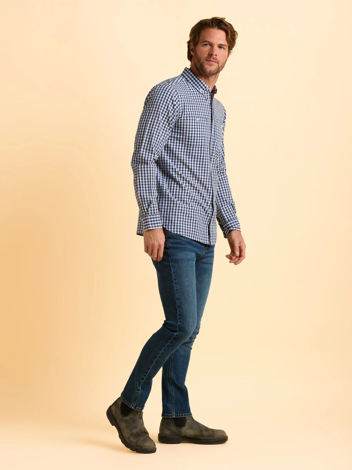 Brakeburn Mens Stalbridge Gingham Shirt Bbmsht0013402 Blue Clothing M / Blue,L / Blue,XL / Blue,XXL / Blue