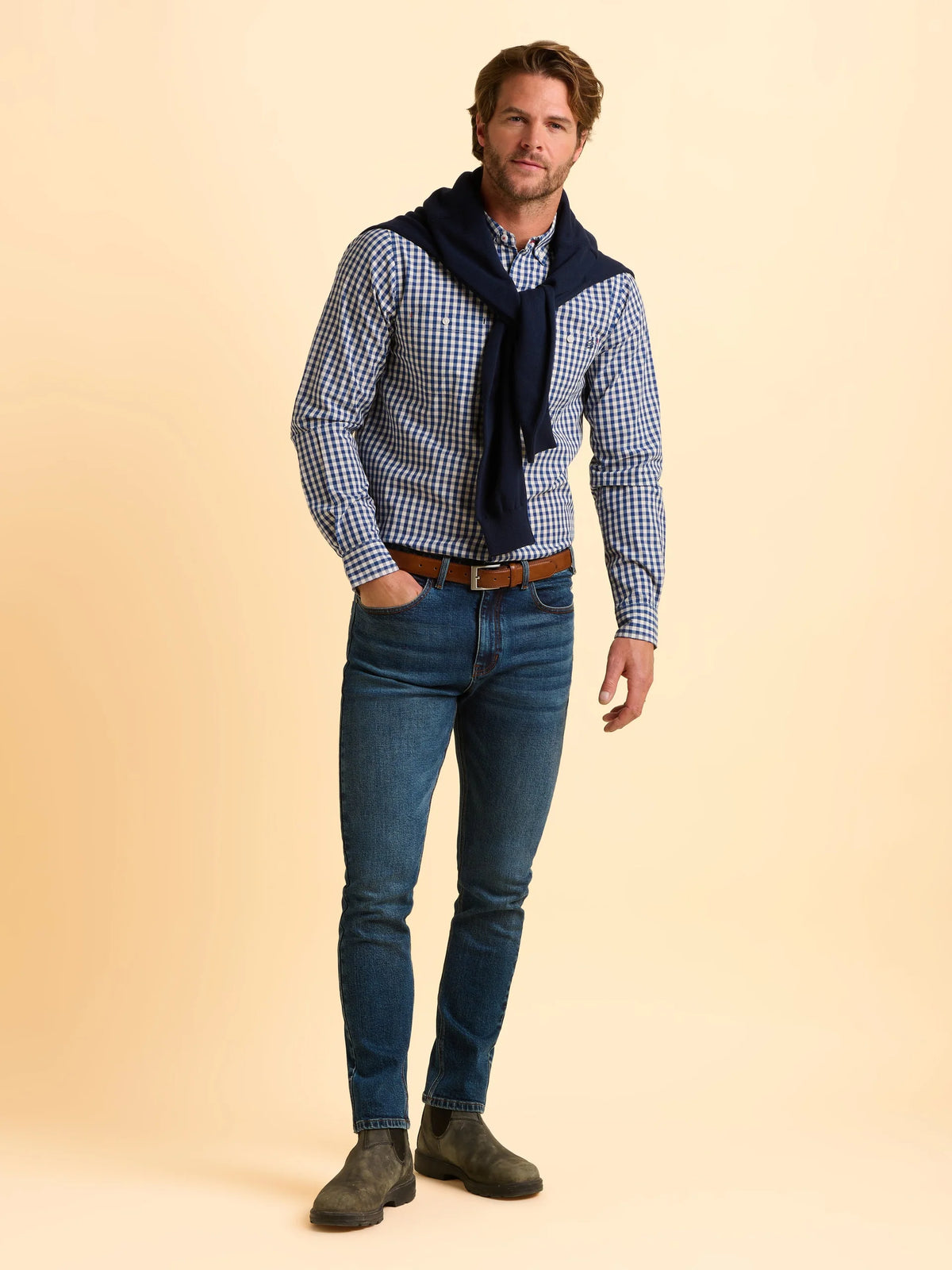 Brakeburn Mens Stalbridge Gingham Shirt Bbmsht0013402 Blue Clothing M / Blue,L / Blue,XL / Blue,XXL / Blue