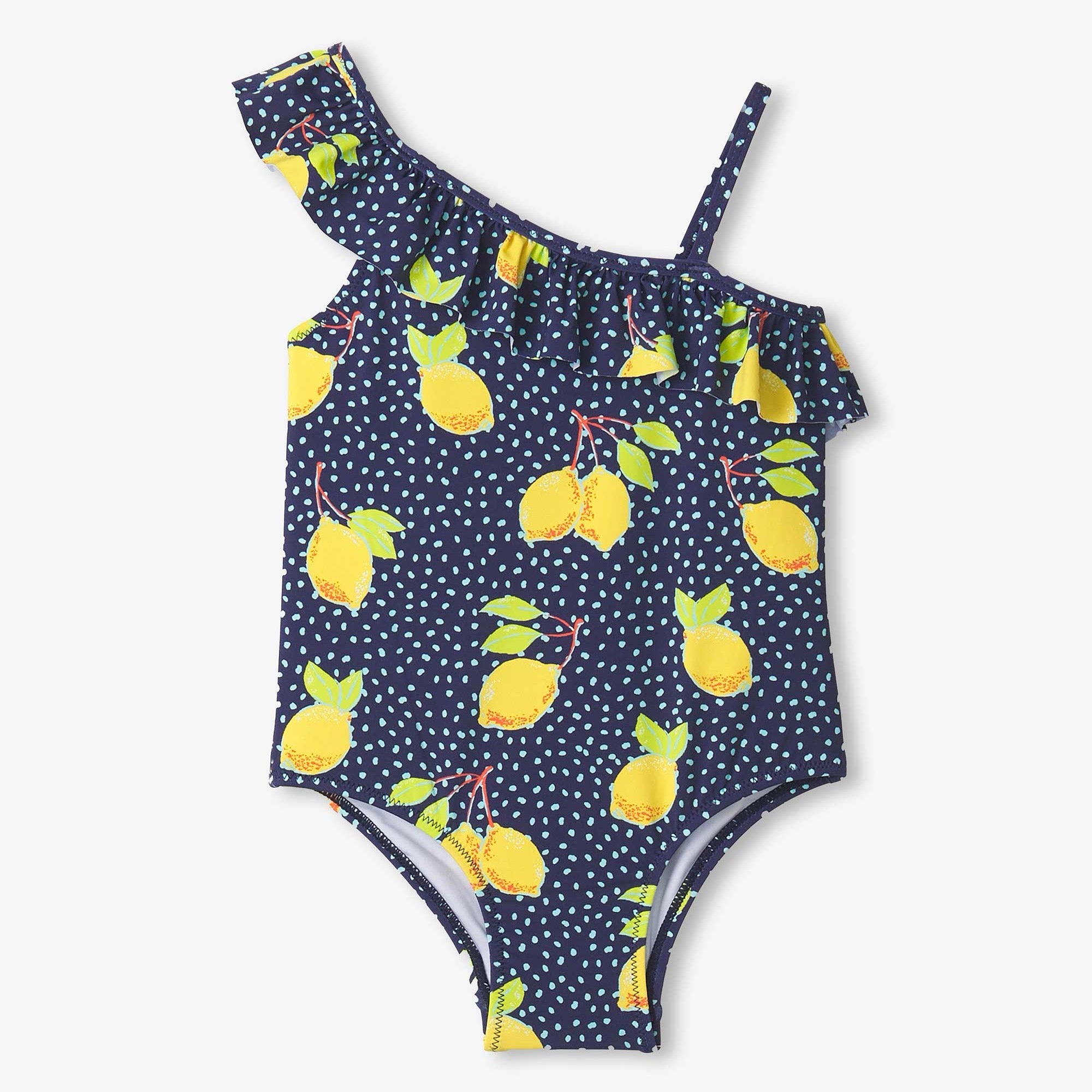 Hatley Fresh Lemons Frill Swimsuit S25flk1726 Clothing 6YRS / Navy,7YRS / Navy,8YRS / Navy,10YRS / Navy